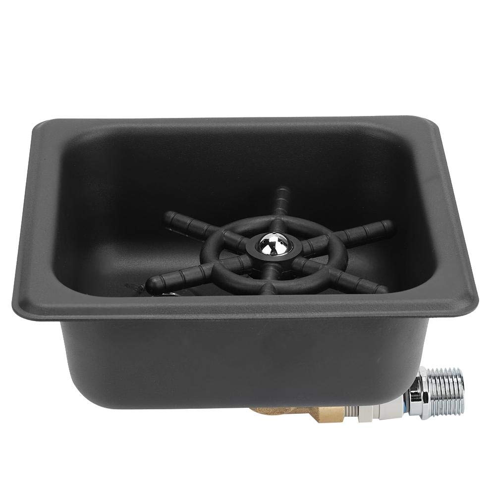 Premium Stainless Steel Automatic Cup Rinser for Coffee Shops & Bars - G1/2in Male Thread Steaming Pitcher Cleaner - Matte Black Finish - Ideal for Espresso Machines, Milk Frothers & Barista Tools
