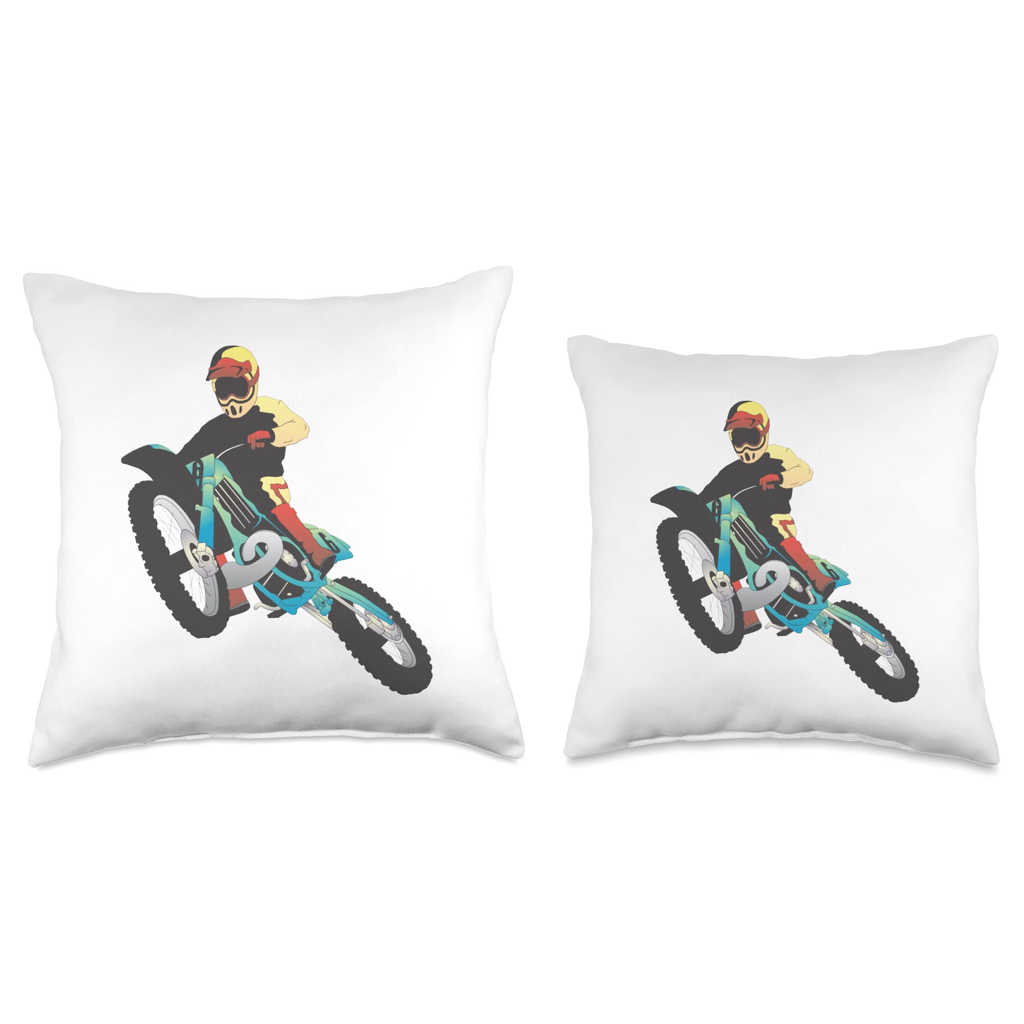 Motocross & Enduro Dirt Bike Riding Throw Pillow - Soft Decorative Cushion for Motorcycle Enthusiasts - Perfect for Living Room, Bedroom, or Man Cave Decor