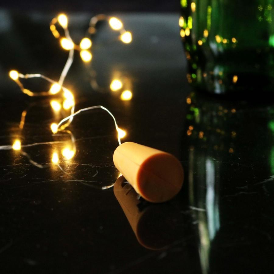 3 Pack 20 LED Warm White Cork Wine Bottle Lights - Battery Powered Fairy String Lights for DIY Home Decor, Wedding, Party & Table Centerpiece Decoration