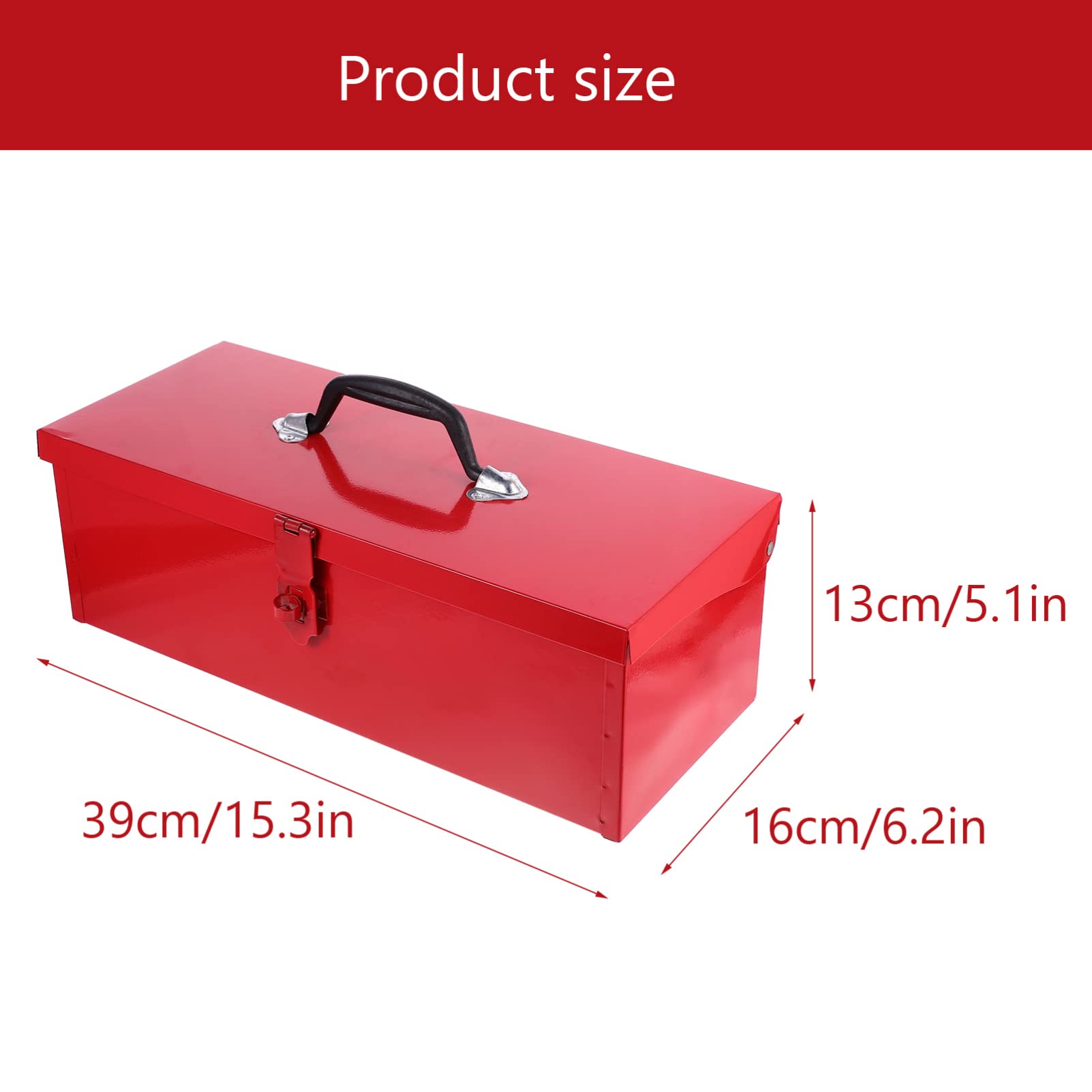 YARNOW Portable Steel Tool Box - Small Metal Tool Chest Organizer for Storage & Organization | Perfect for Home Garage, Workshop, and DIY Projects