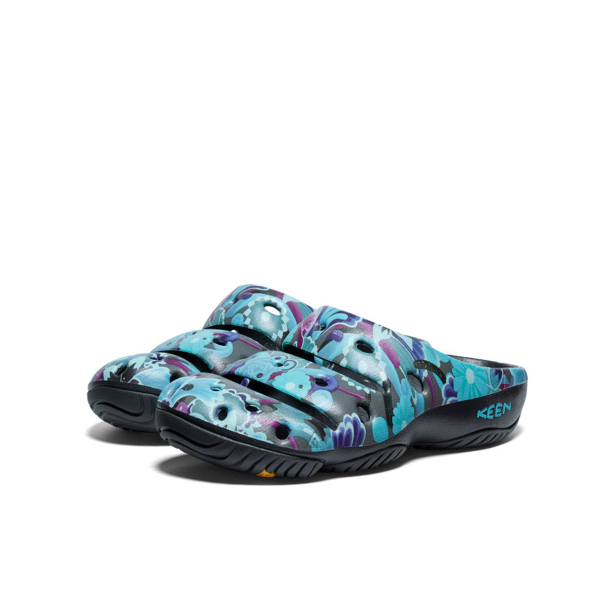 Men's Yogui Arts Clogs by Gravityfree | Floral Print Slip-On Shoes for Comfort & Style - Perfect for Home, Garden & Casual Wear