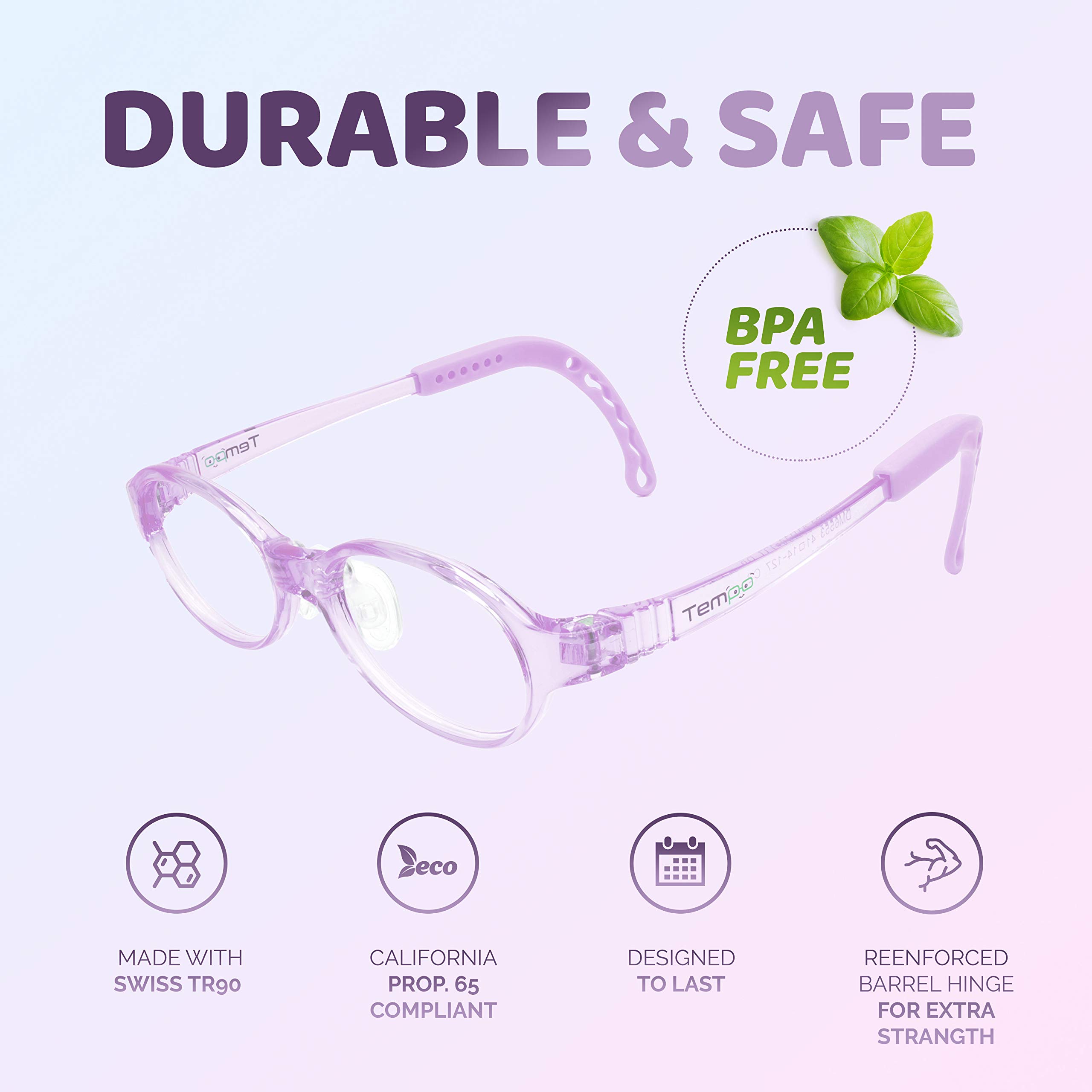 Adjustable Kids Glasses for Boys & Girls - Prescription Eyeglasses for Children - Trendy & Durable Frames - Perfect for School, Reading & Outdoor Activities