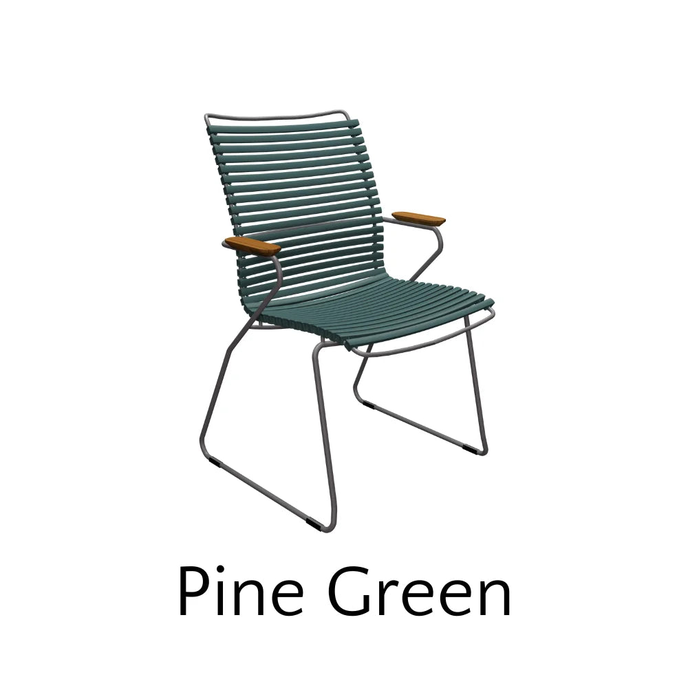 CLICK Outdoor Dining Chair with Tall Back - Patio, Garden, Poolside, and Restaurant Seating - Weather-Resistant and Comfortable for Outdoor Use