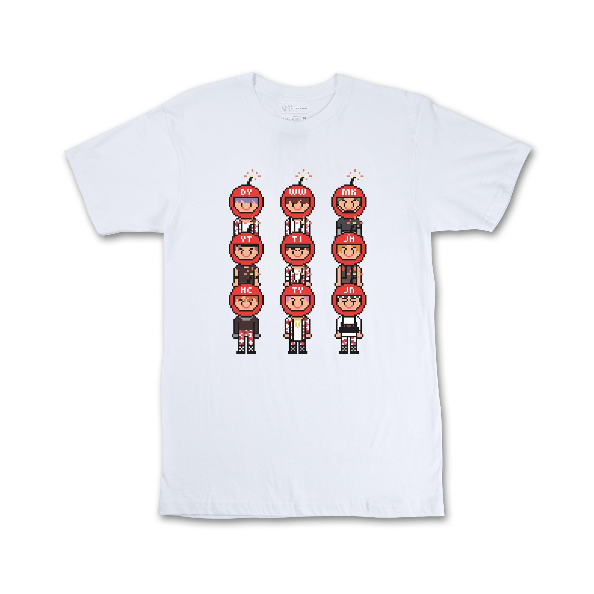 NCT 127 Official Cherry Bomb Pixel Graphic T-Shirt - Kpop Merchandise for Concerts, Fan Meetings & Casual Wear