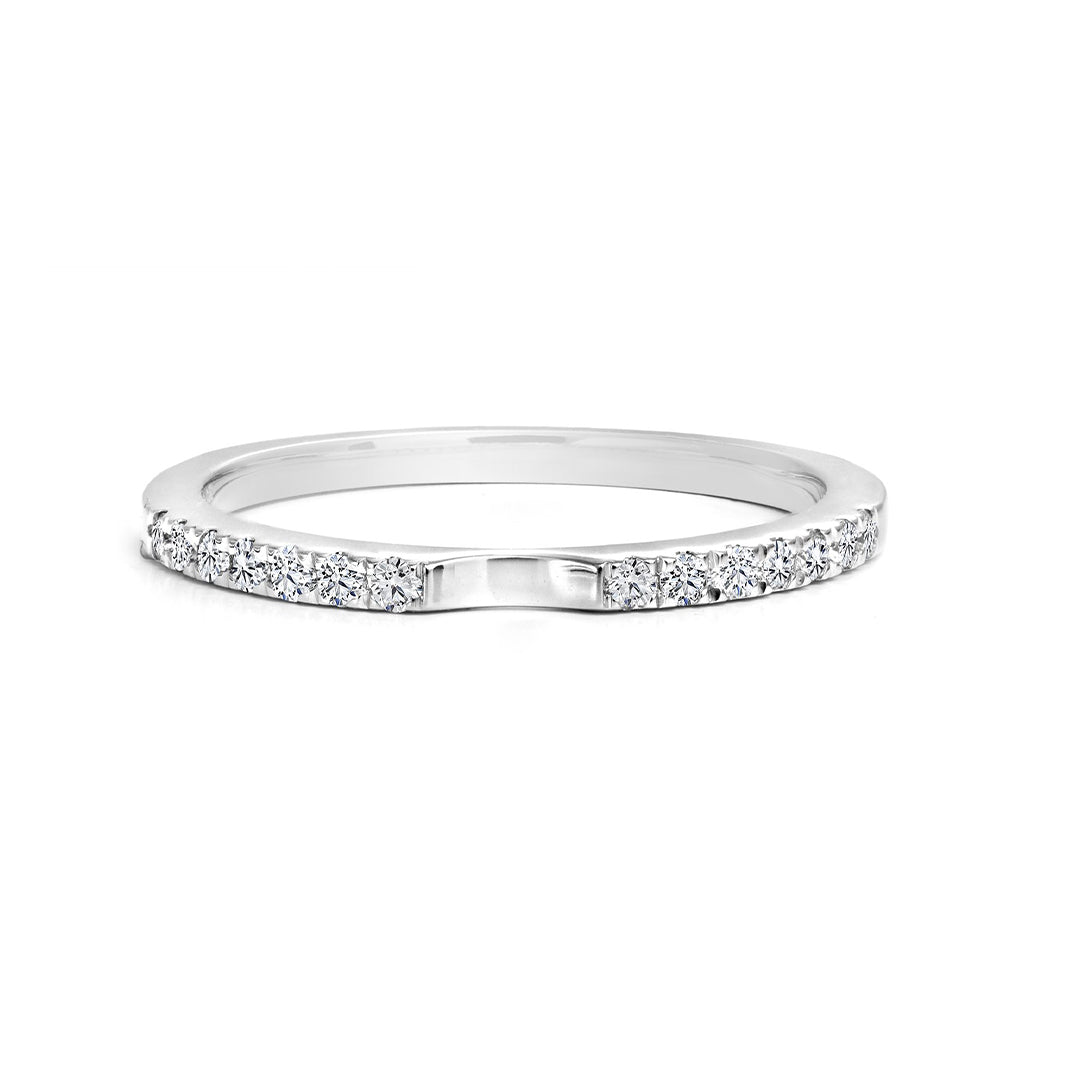 14K White Gold 0.08 Carat Canadian Diamond Wedding Band for Women - Snug Fit Matching Ring Set for Engagement, Anniversary & Bridal Jewelry Gifts