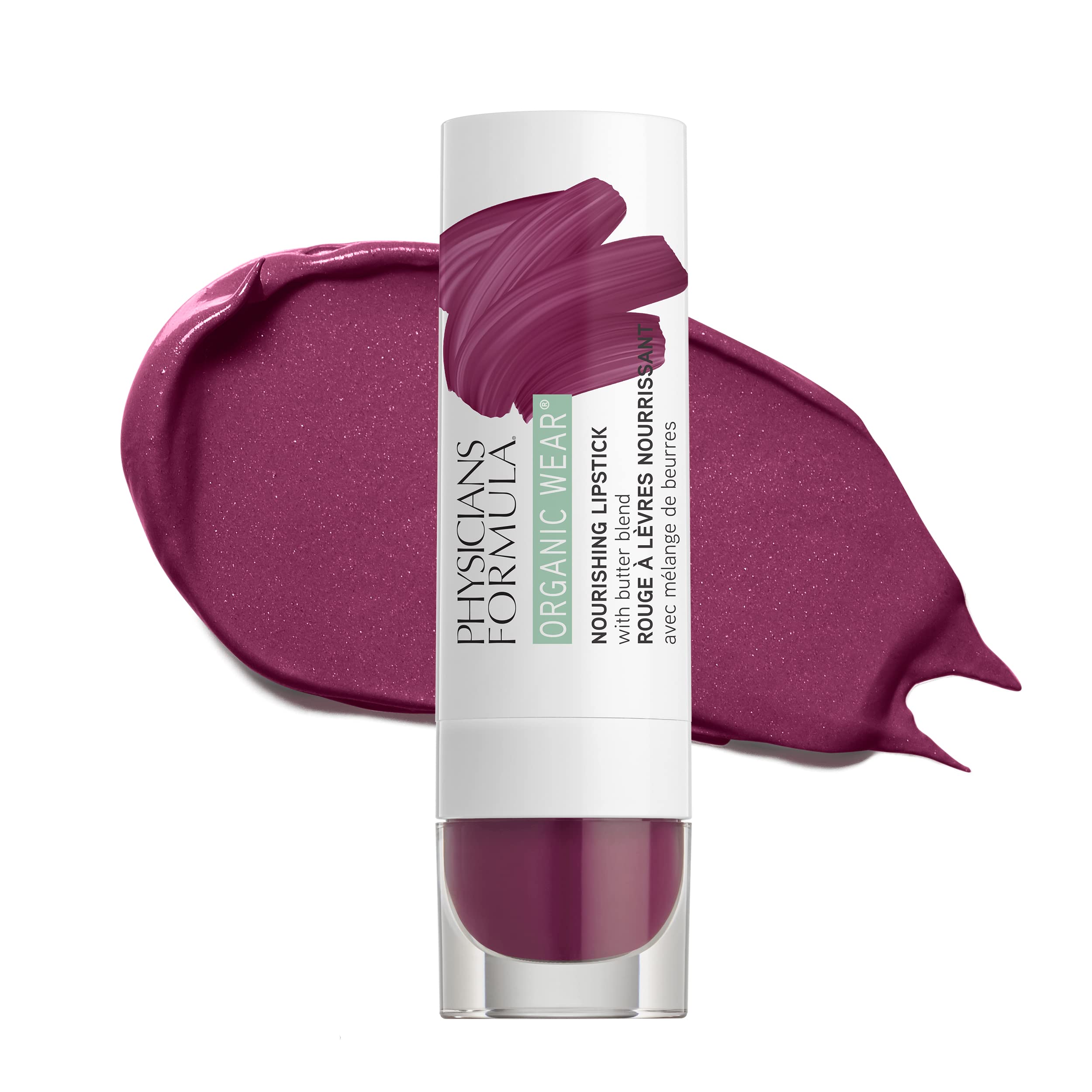 Physicians Formula Organic Wear All Natural Lipstick - Sugar Plum, Nourishing & Dermatologist Approved, Gluten Free, Vegan & Cruelty-Free - Perfect for Daily Wear & Special Occasions