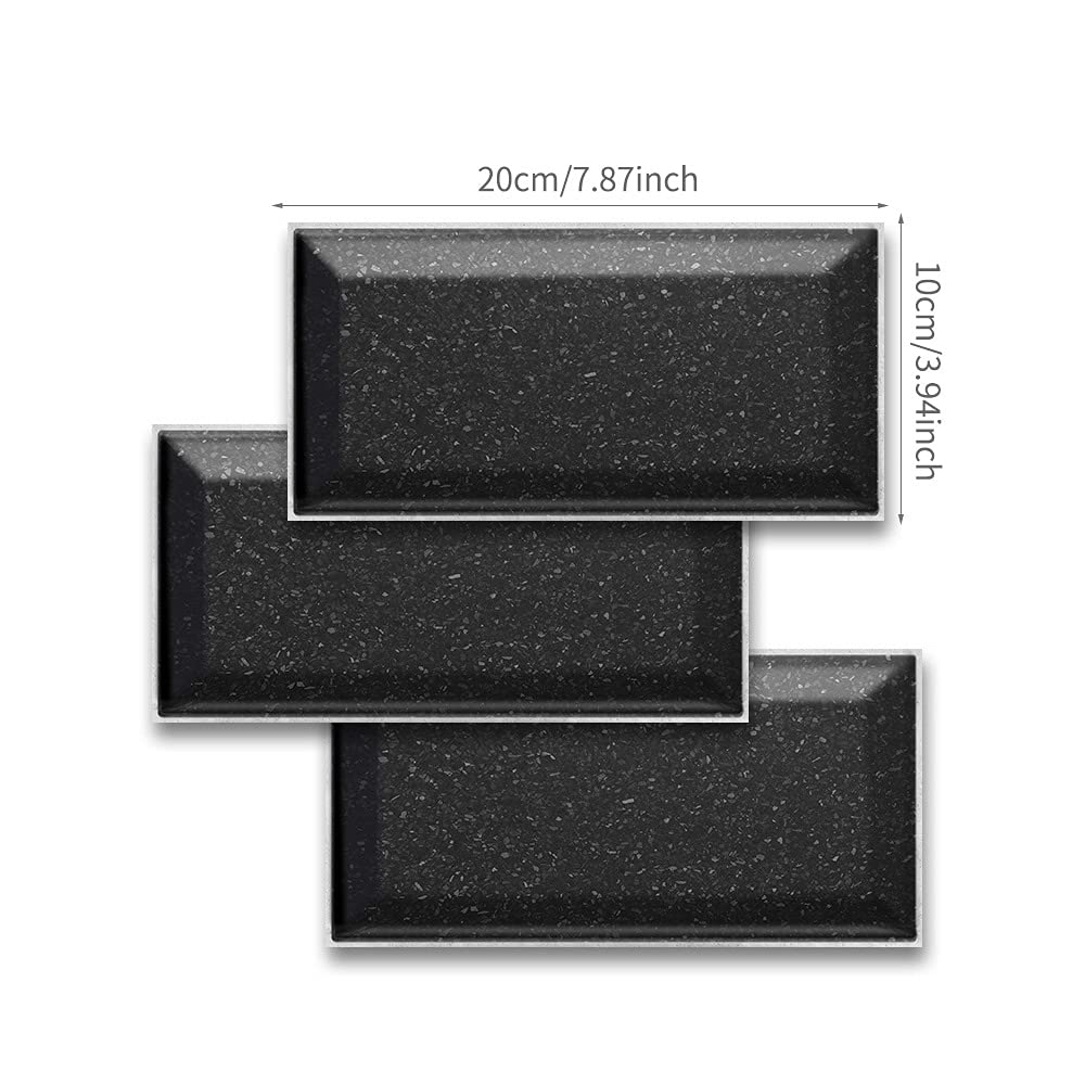 54-Piece American Black Terrazzo Tile Stickers - Waterproof & Heat Resistant Wall Decals for Kitchen Backsplash, Bathroom, and Home Renovation Projects