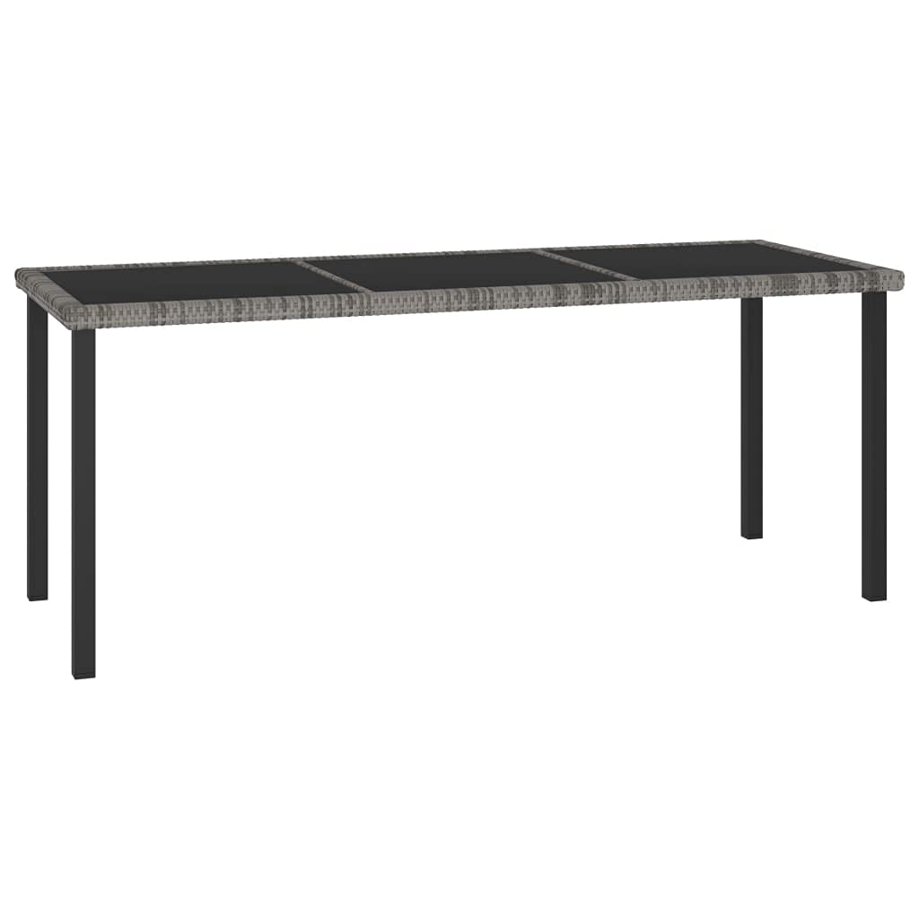 Gray Poly Rattan Outdoor Dining Table Set 70.9