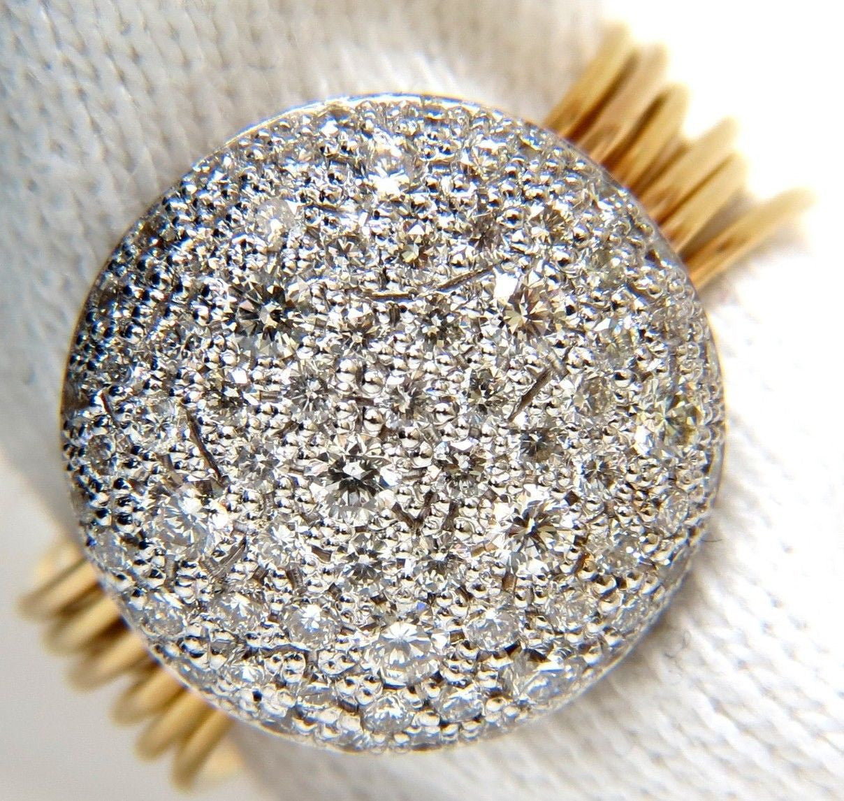 18KT 1.36CT Multi-Band Bead Set Modern Deco Diamond Ladies Ring - Elegant Wedding, Engagement & Anniversary Gift for Women