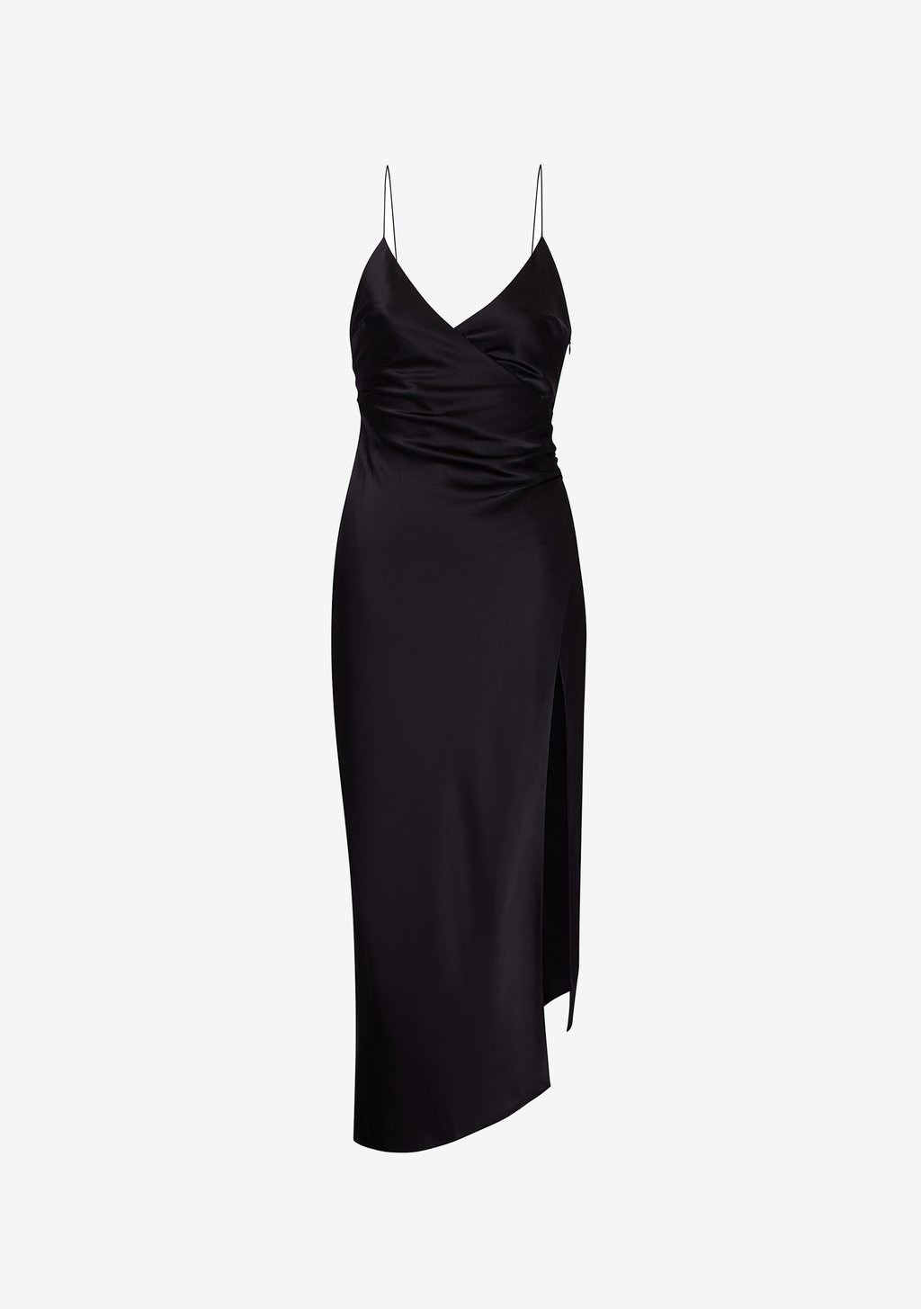 Emma Silk Dress - Elegant Black Satin Evening Gown for Women | Perfect for Cocktail Parties, Weddings & Formal Occasions