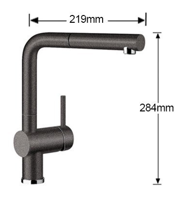 Blanco LINUS S Stainless Steel Pull-Out Tap Kitchen Sink Mixer - Modern Anthracite Finish | Perfect for Contemporary Kitchen Remodeling & Home Renovation Projects