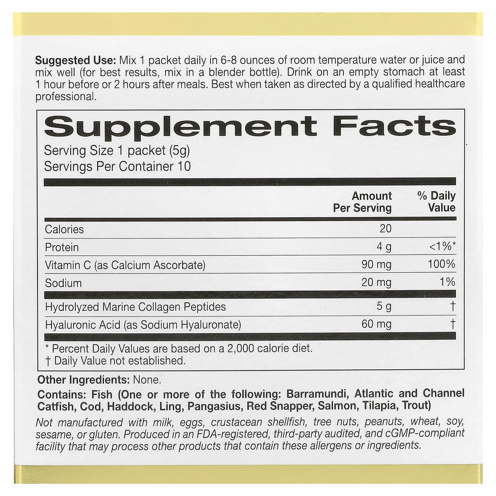Premium Collagen Peptides Powder with Hyaluronic Acid - Supports Healthy Hair, Skin, Nails, Joints & Bones - Non-GMO, Gluten-Free, Dairy-Free, Unflavored - 10 Single-Serve Packets (0.18 oz/5.16g Each) - Ideal for Daily Beauty & Wellness Routine, Travel & On-the-Go Use