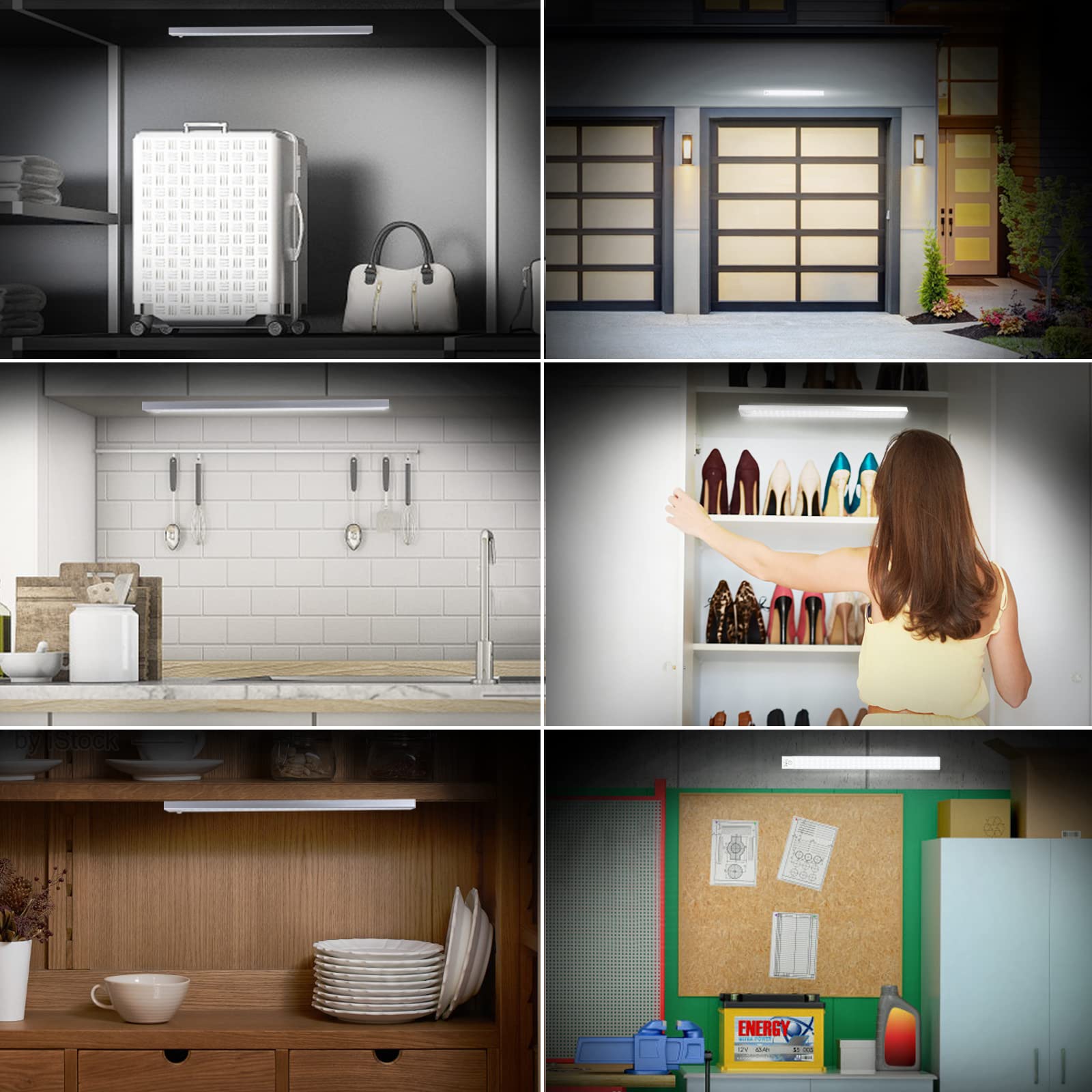Alivation 3 Pack 36 LED Closet Lights + 1 Pack 84 LED Closet Lights - Motion Sensor Wireless Under Cabinet Lighting for Wardrobe, Kitchen, Garage & Stairs - Battery Operated, Easy Installation, Bright White Light