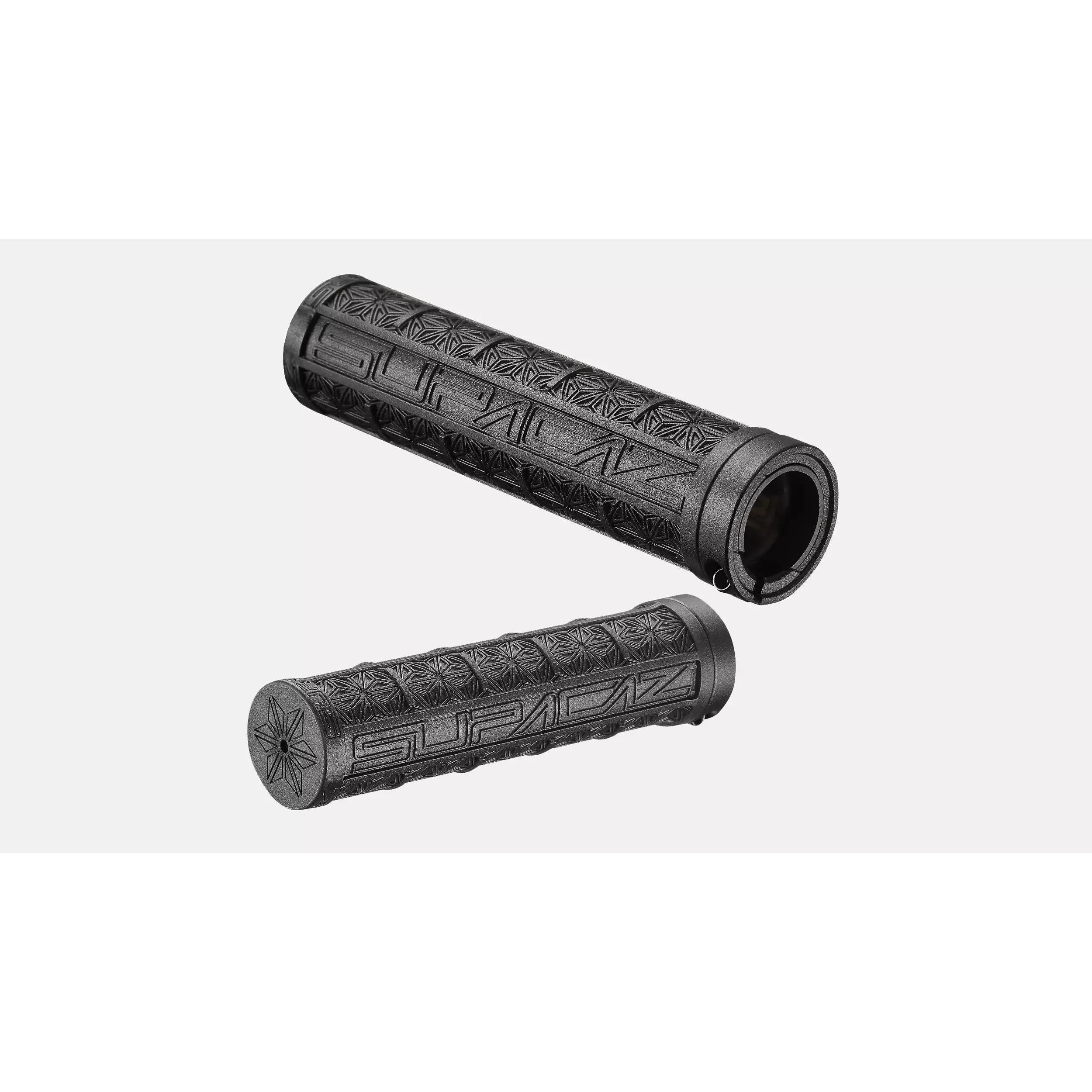 Supacaz Grizips Splash MTB Bike Grips - Lock-On Handlebar Grips for Mountain Biking, Black | Perfect for Trail Riding, Downhill & BMX Cycling