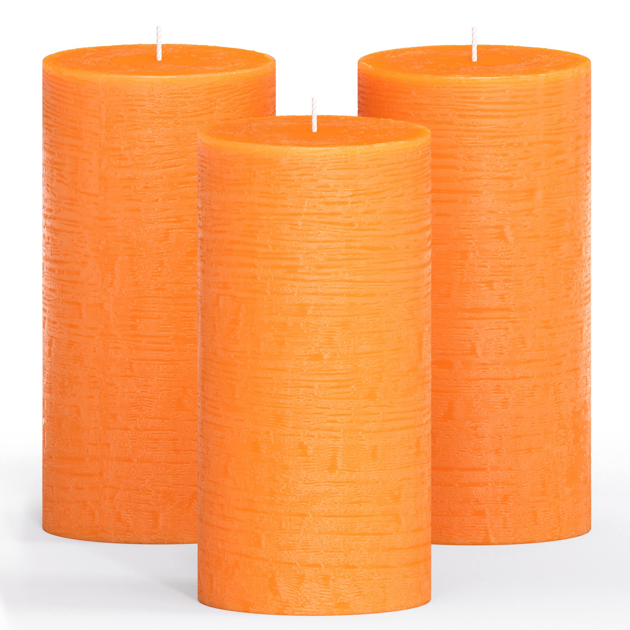 Large 3x6 Inch Pillar Candles - Set of 3 Unscented Dripless for Weddings & Home Decor