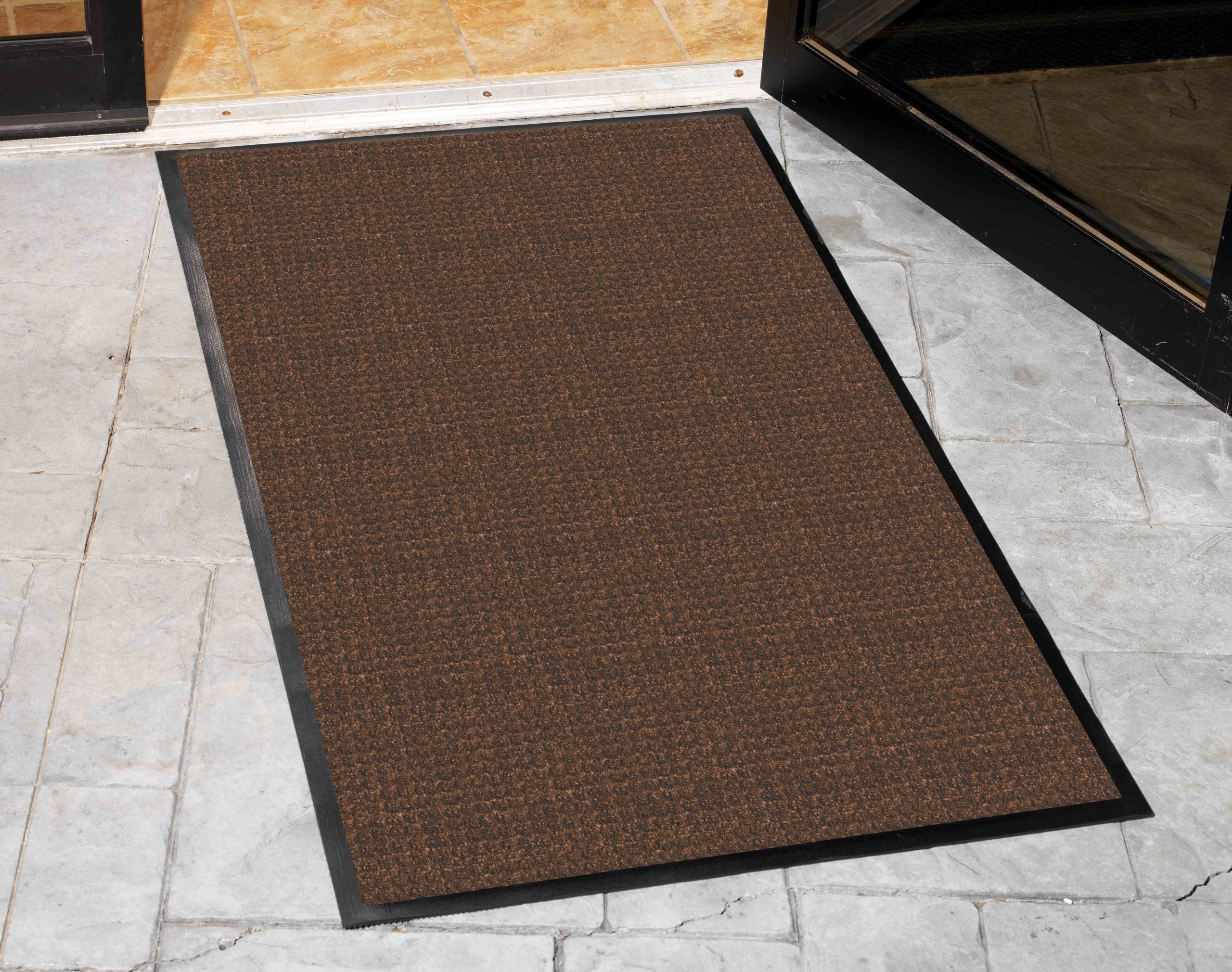 Guardian WaterGuard Indoor/Outdoor Wiper Scraper Floor Mat - Heavy Duty Rubber/Nylon Blend - 4'x8' Brown - Perfect for Entryways, Garages & High Traffic Areas