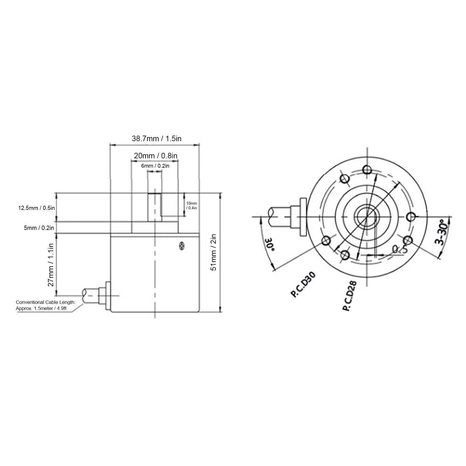 Fafeicy AB 2-Phase Encoder | DC 5-24V Hollow Shaft Rotary Encoder | 6-8mm AB 2 Phase Quadrature Encoder for Office Automation & Industrial Engineering (100B) | Perfect for CNC Machines, Robotics & Motion Control Systems