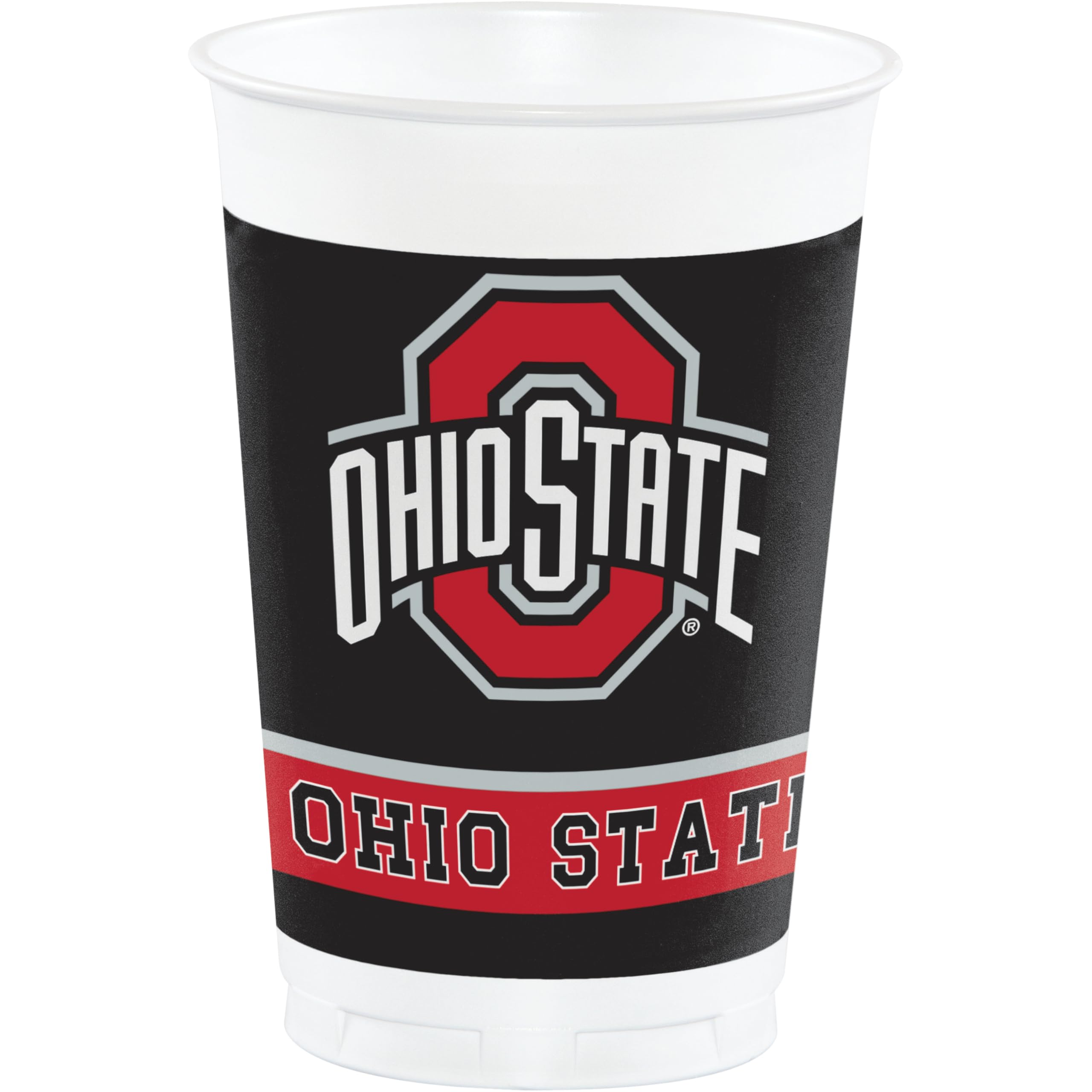 Trendware Ohio State University 20 oz. Plastic Cups, 24 Pack - Bulk Disposable Drinkware for Parties, Tailgates, and College Events