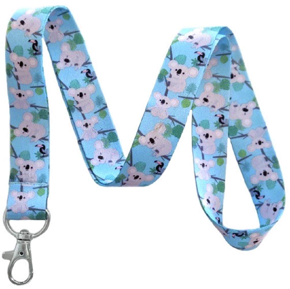 Koala & Toucan Lanyard Keychain ID Holder - Cute Animal Print Badge Reel for Work, School, and Events - Perfect for Teachers, Nurses, and Office Professionals