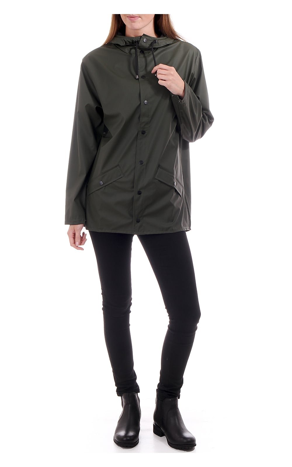 Rains Women's Waterproof Rain Jacket - Lightweight Windproof Hooded Coat for Outdoor Hiking, Commuting & Travel