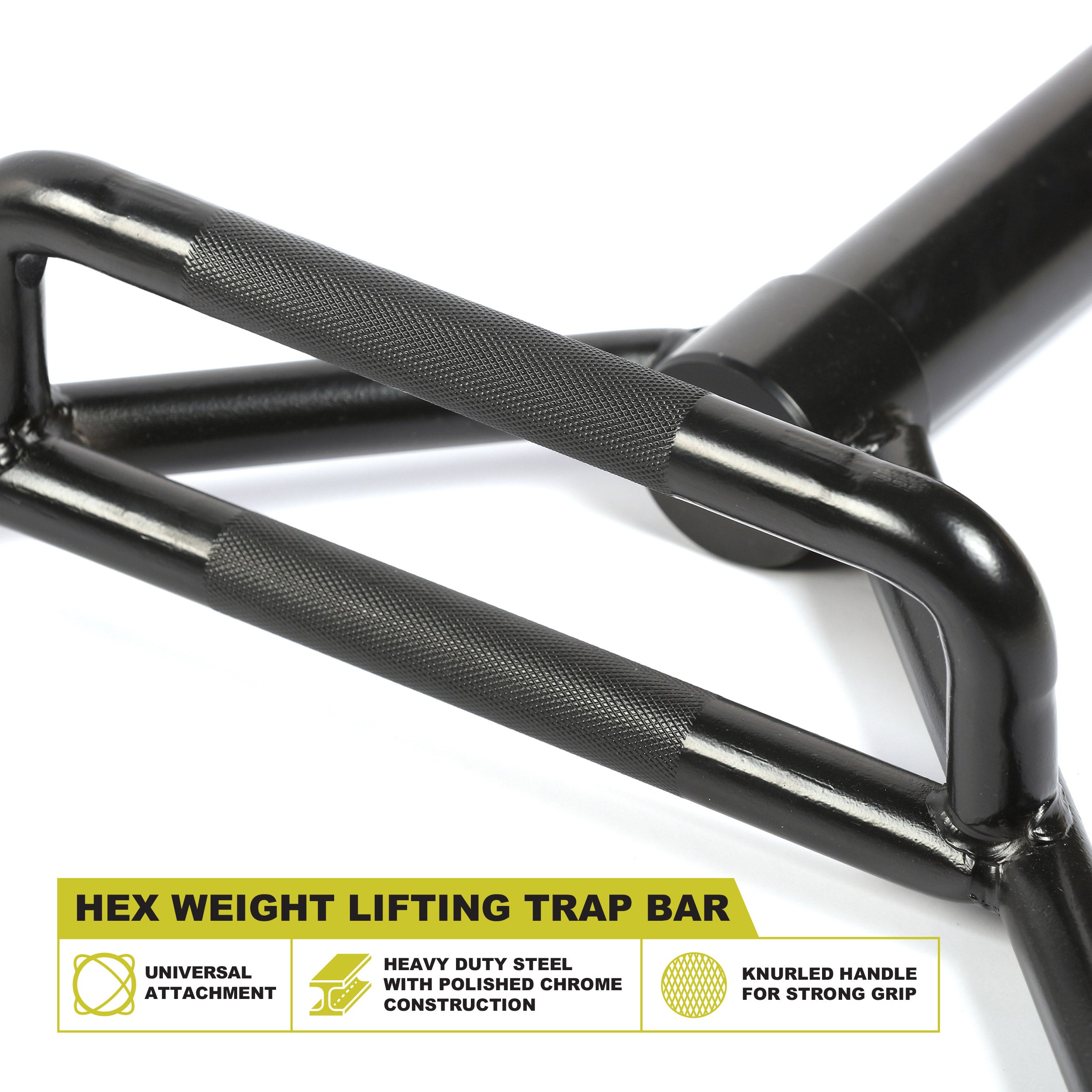 PRCTZ Olympic 50LB Hex Weight Trap Bar with 2-Inch Sleeve - Heavy Duty Strength Training Equipment for Deadlifts, Squats & Home Gym Workouts