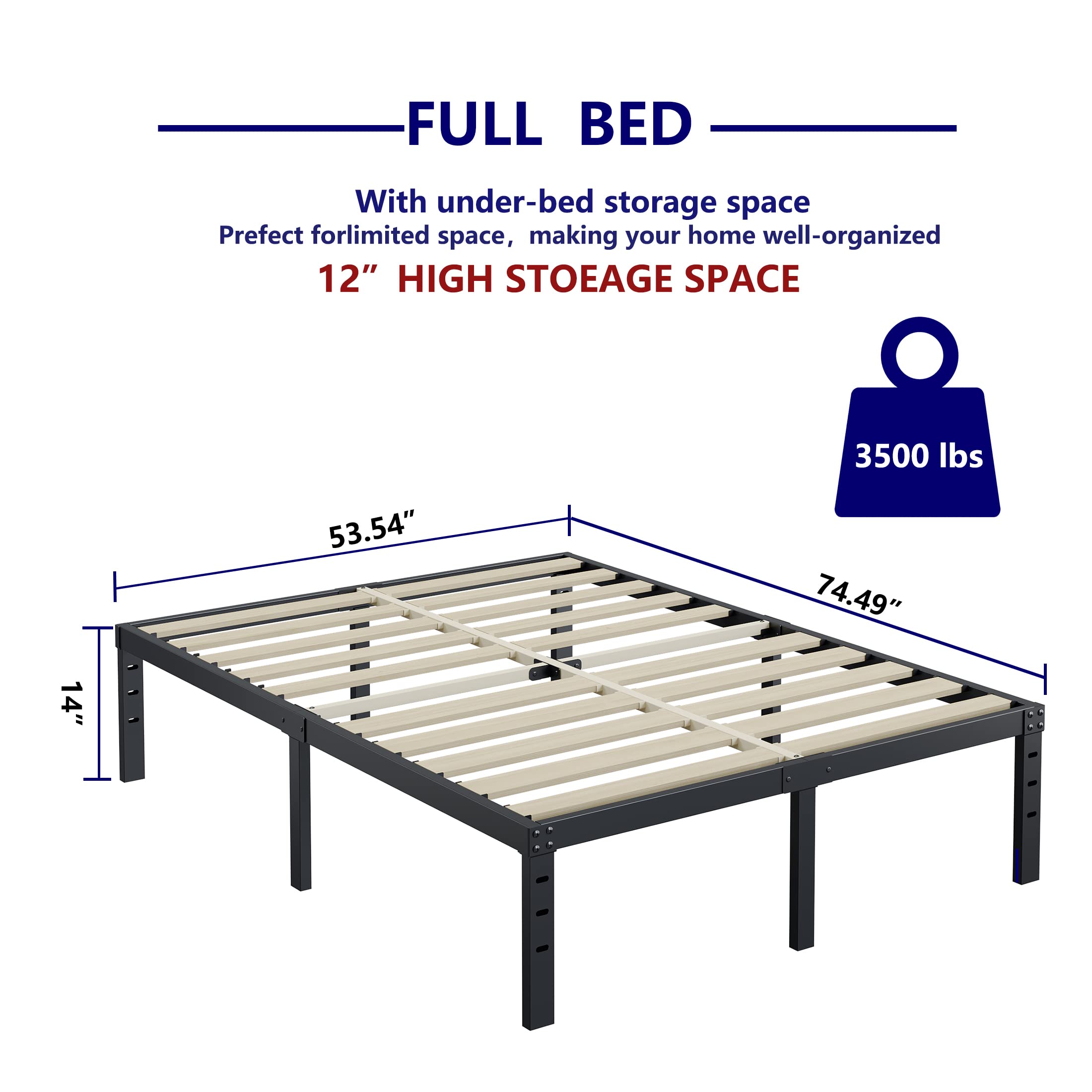ZIYOO Full Size Bed Frame - 14