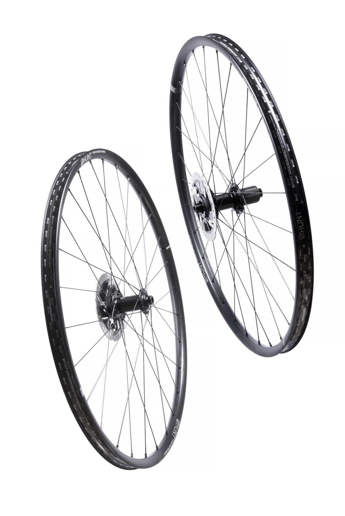 HUNT 4 Season Gravel Wheelset - Lightweight Carbon Bike Wheels for All-Terrain Cycling | Perfect for Adventure Riding, Commuting & Off-Road Trails