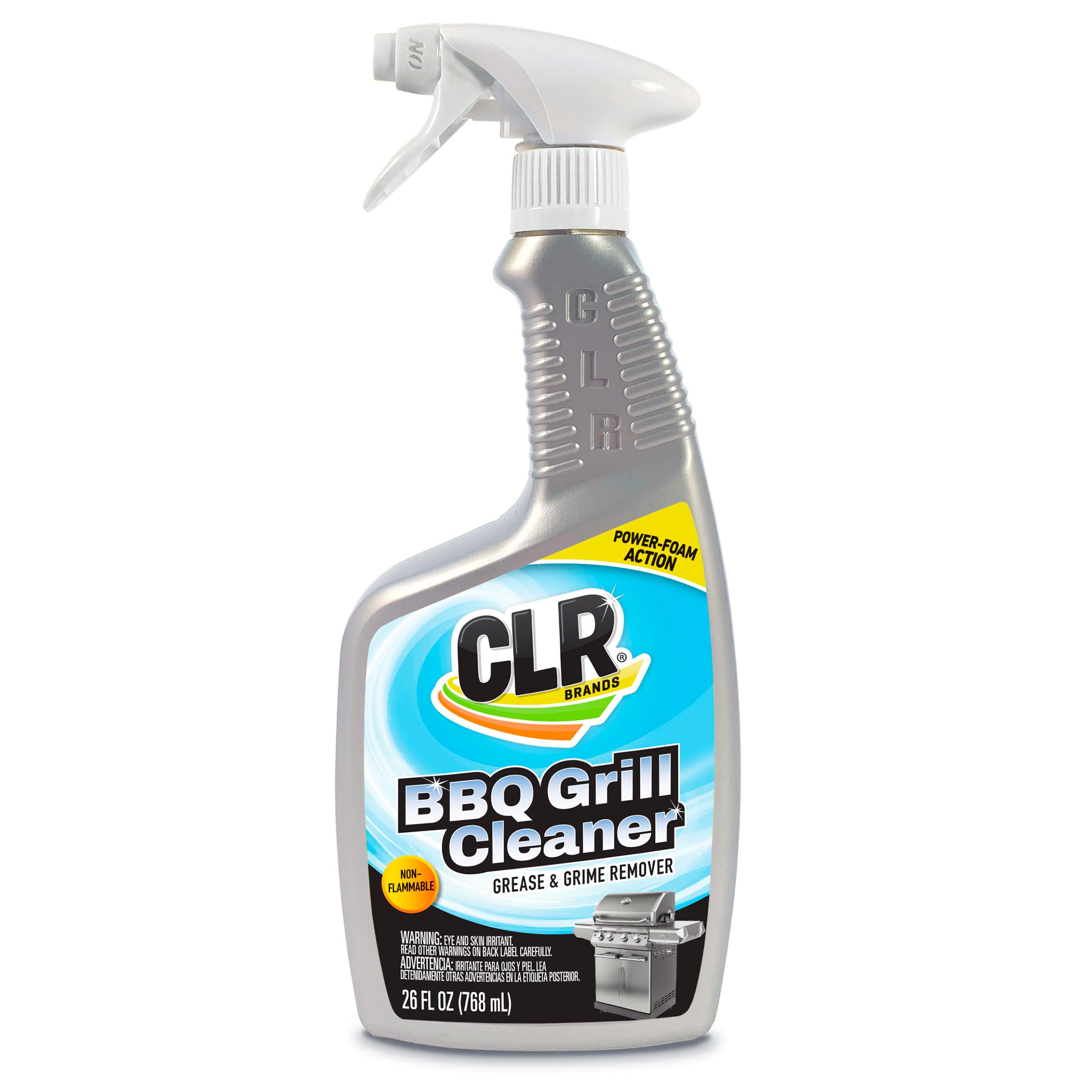CLR Grill Cleaner & Degreaser Spray - 26 oz | Heavy-Duty BBQ Cleaner for Pellet & Electric Smokers | Removes Burnt Food, Grease & Grime from Grates & Racks | Perfect for Backyard BBQs, Camping & Outdoor Cooking