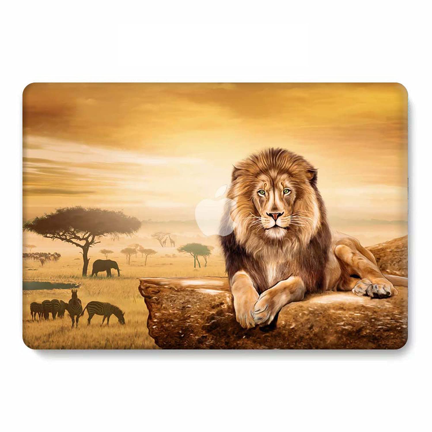 Durable Hard Shell Case for MacBook Pro 16 Inch (A2141, 2019-2020 Models) - Protective Cover with Keyboard Protector for Touch Bar & Touch ID - Lion Design - Perfect for Travel, Office & School Use