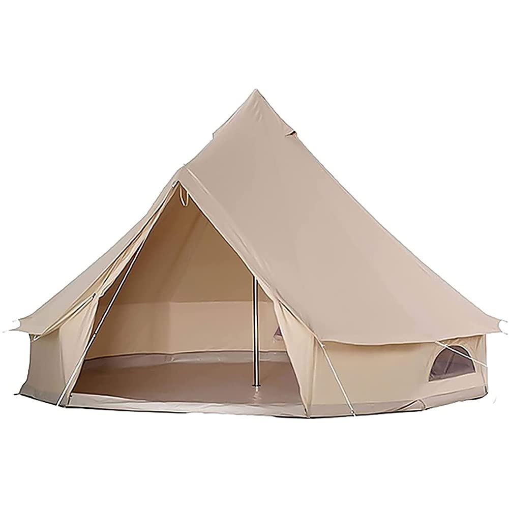 BOCbco Premium Waterproof Canvas Glamping Yurt Tent - 3/4/5/6M Round Outdoor Shelter with Zippered Groundsheet & Fireplace Vent - Perfect for Family Camping, Hiking, Hunting & Outdoor Parties | Durable All-Season Tent for Backyard, Festivals & Wilderness Adventures