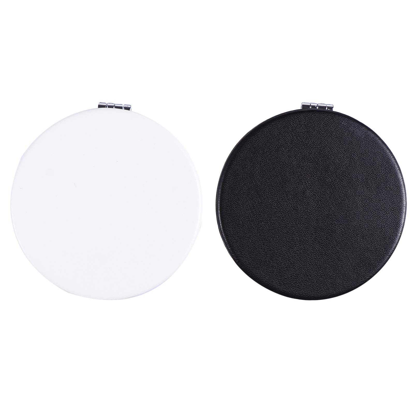 FRCOLOR 2-Pack Round Compact Makeup Mirror - Foldable Travel Mirror for Women, Small Pocket Mirror for Purses, Bags & On-the-Go Touch Ups | Perfect for Travel, Office & Daily Makeup Routine