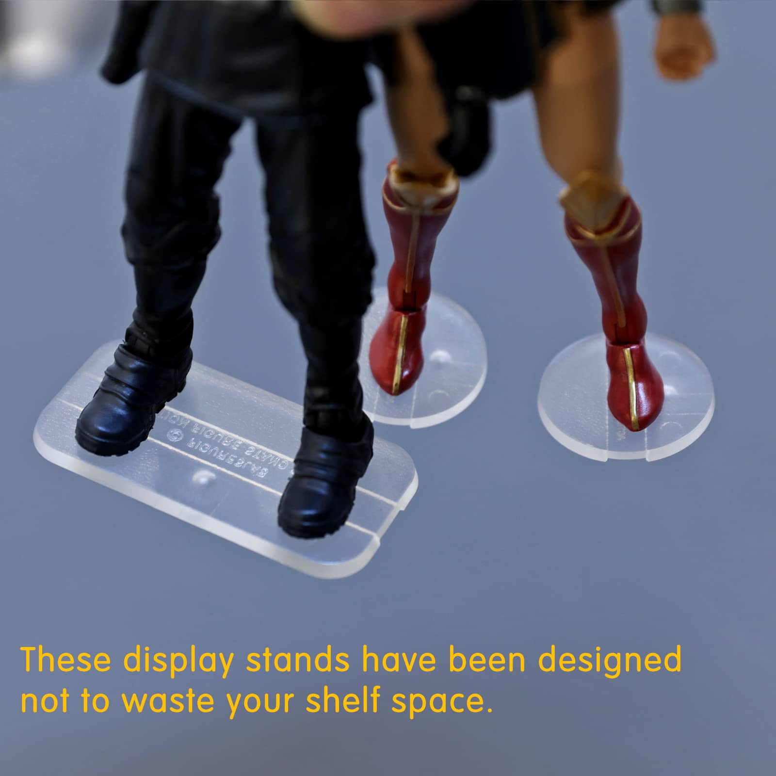 56PCS Action Figure Stand Bases - Clear & Mixed Square/Round Display Stands for 6-Inch Figures - Perfect for Toy Photography, Collectible Displays & DIY Dioramas