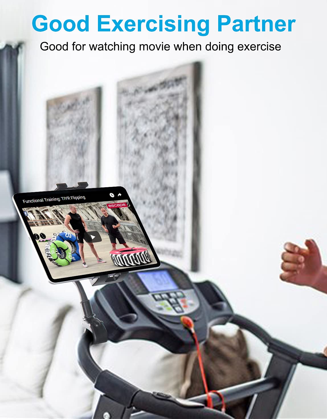 Adjustable Exercise Bike Tablet Holder Mount for 4.7-13