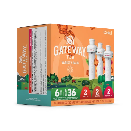 Gateway Tea® 6 Pack Variety Sampler - Herbal, Green & Black Tea Bags - Perfect for Office, Home & Gifting