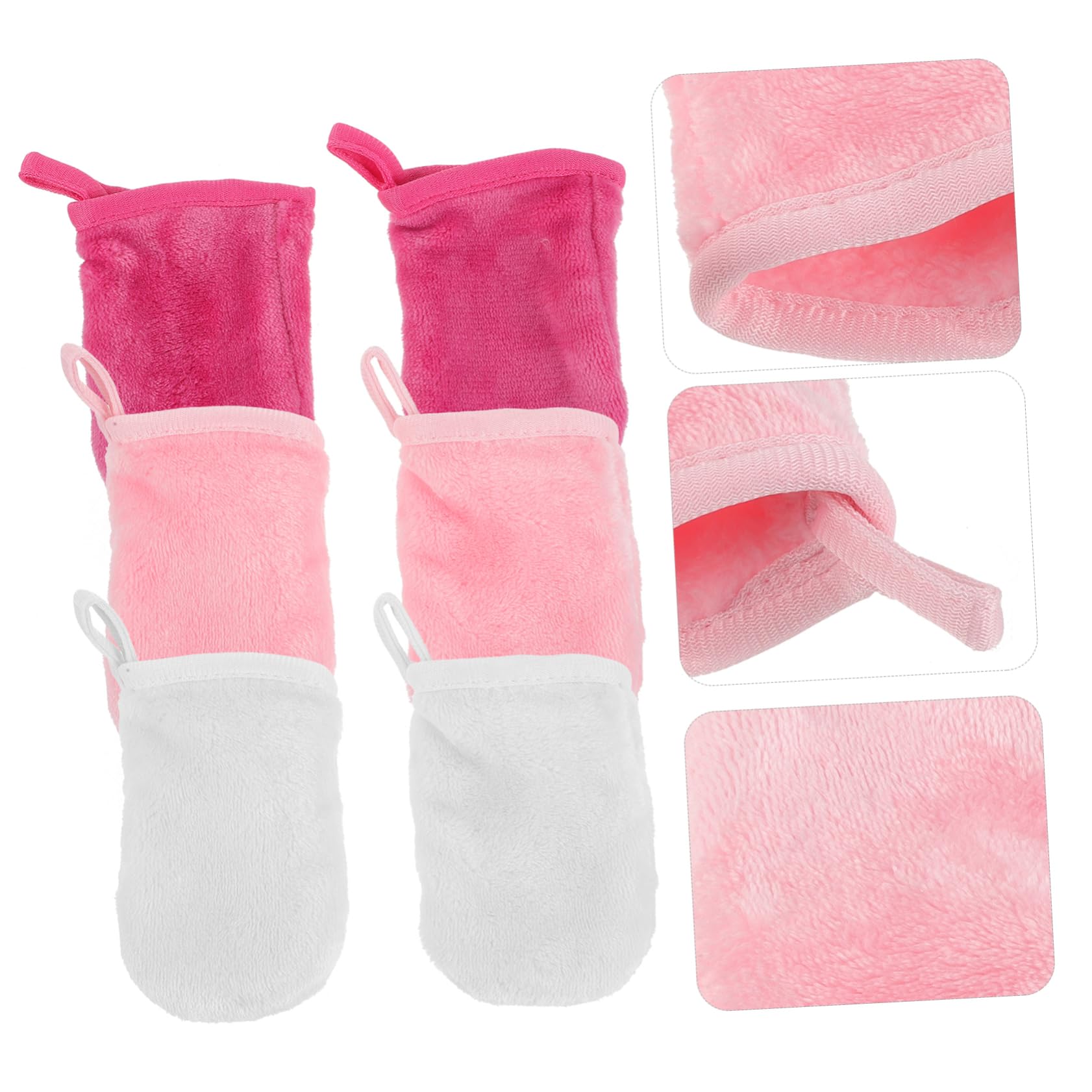 FRCOLOR 12 Pack Reusable Makeup Remover Gloves & Soft Fleece Facial Cleansing Cloths - Gentle Exfoliating Washable Wipes for Sensitive Skin | Perfect for Travel, Gym & Daily Skincare Routine