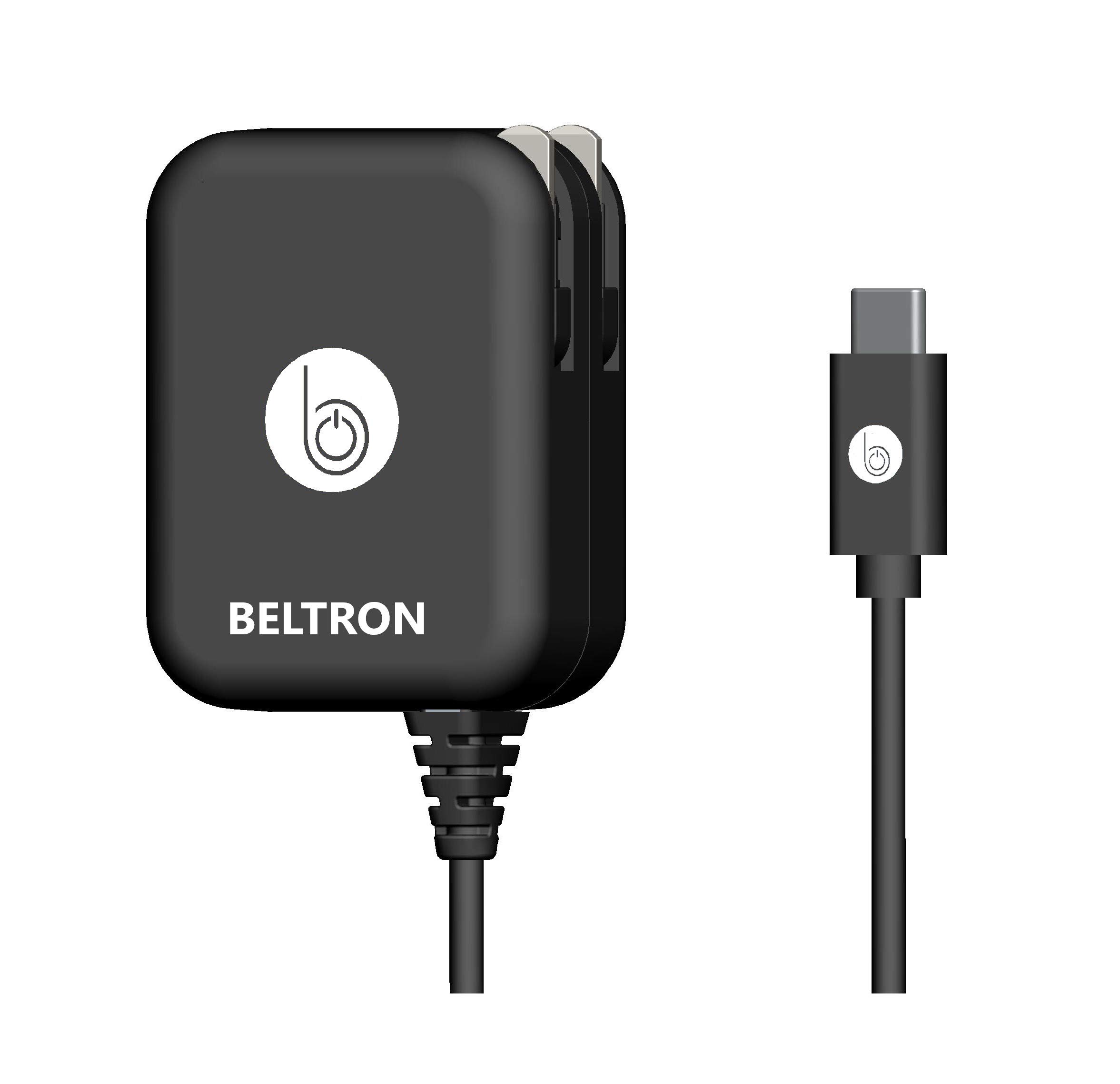 BELTRON 45W Turbo Fast Type-C USB Wall Charger with Built-in Cable - 5V/3A Quick Charge for iPhone 16, Galaxy S24, Z Flip6, Z Fold6, Kyocera Ultra 5G, Sonim XP10 & All USB-C Devices | Perfect for Travel, Home & Office Fast Charging