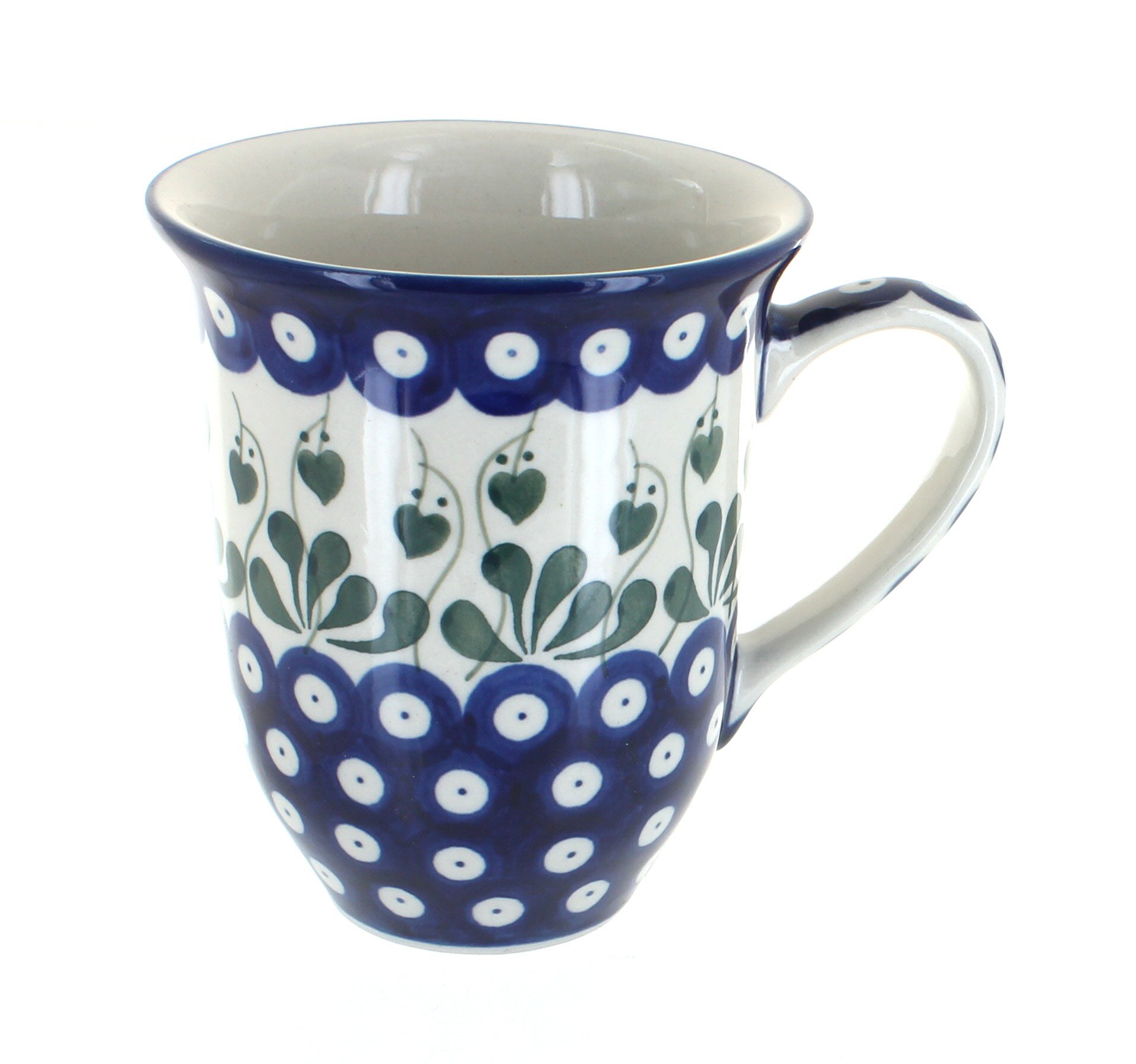 Blue Rose Polish Pottery Alyce Large Coffee Mug - Handcrafted Ceramic Tea Cup for Home & Office Use - Perfect Gift for Tea & Coffee Lovers