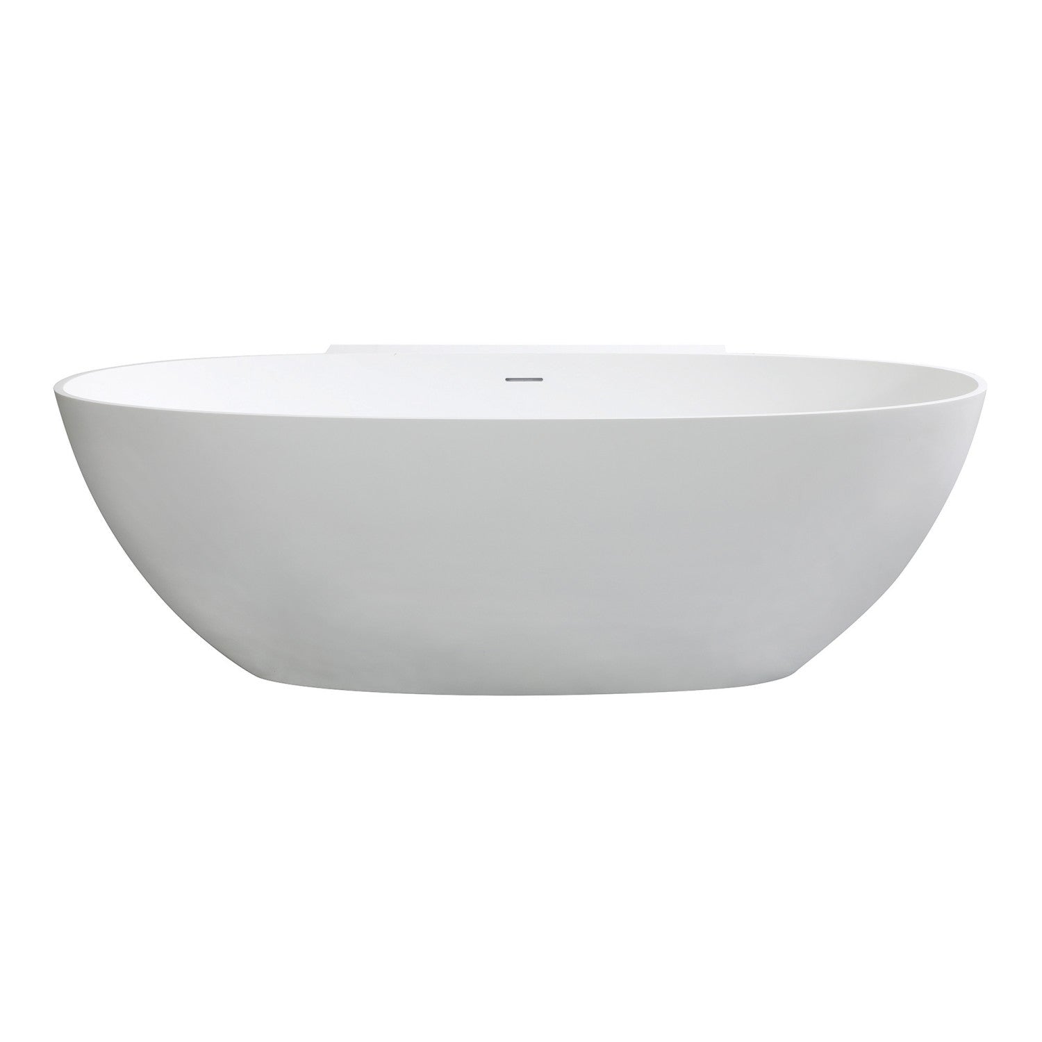 Arcticstone 71 Inch Freestanding Oval Bathtub - Matte White Solid Surface Double Ended Soaking Tub with Drain - Perfect for Luxury Bathrooms & Spa-Like Relaxation at Home