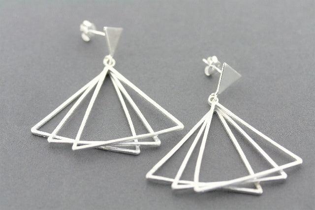 Stylish Silver Multi-Triangle Earrings for Women - Trendy Geometric Jewelry for Parties, Dating & Everyday Wear