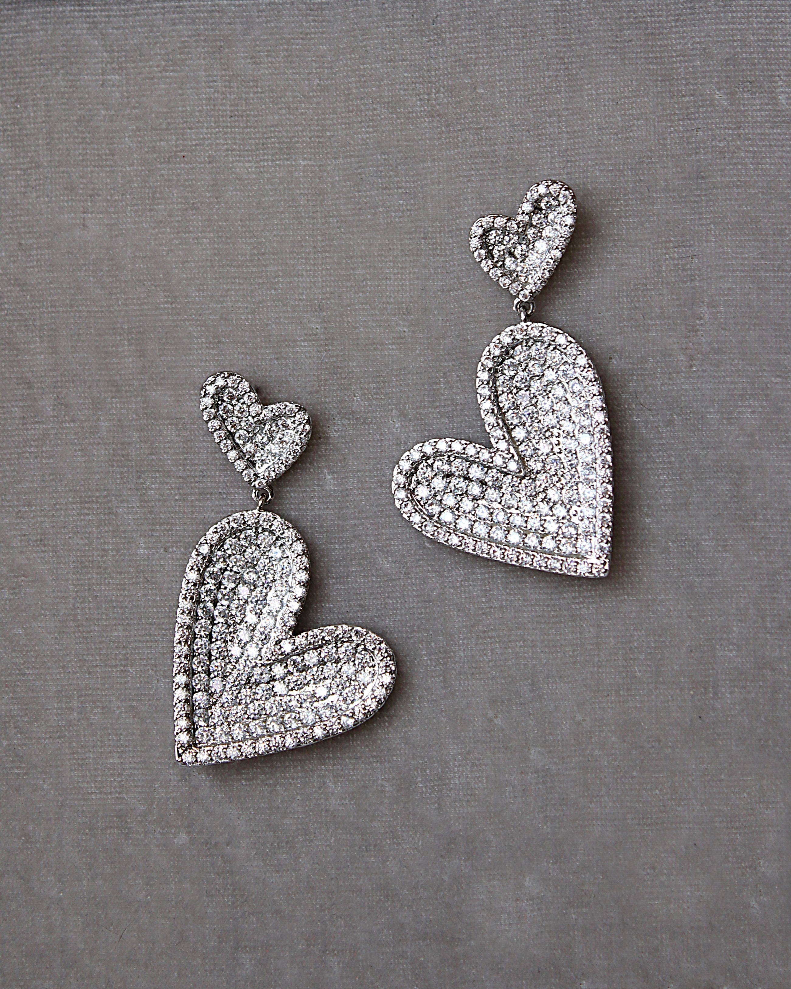 Hearts of Love Statement Heart Earrings for Women - Romantic Valentine's Day Gift, Anniversary Jewelry, Date Night Accessories