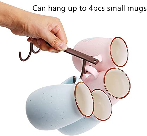 Under Cabinet Mug Hooks Set of 3 - Space Saving Coffee Cup Holder & Drying Rack - Black Kitchen Organizer for Bar, Home & Office Use