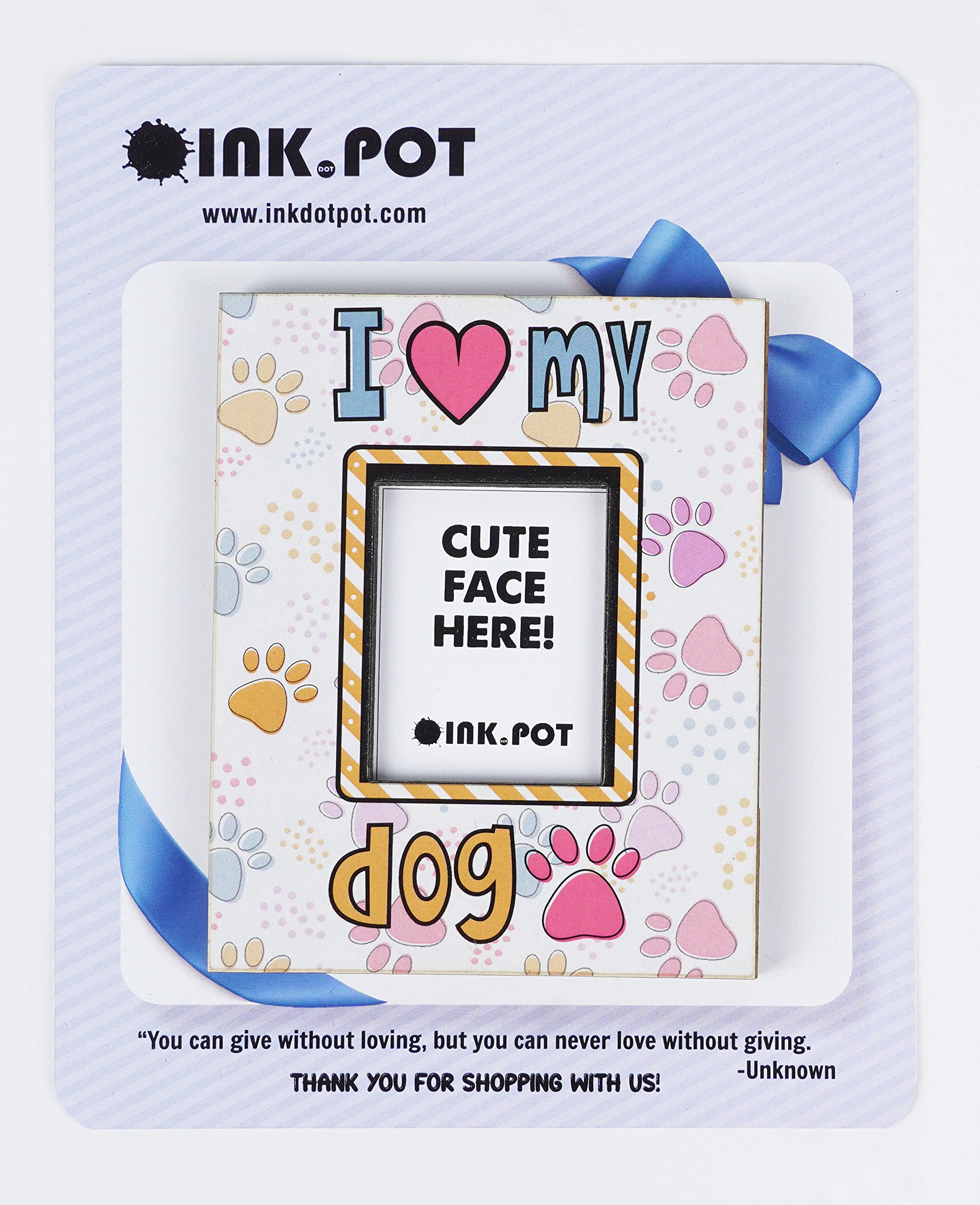 I Love My Dog Magnetic Photo Frame - Refrigerator Magnet for Pet Lovers - Mini Picture Frame (10x8cm) - Perfect Gift for Dog Owners & Home Decor
