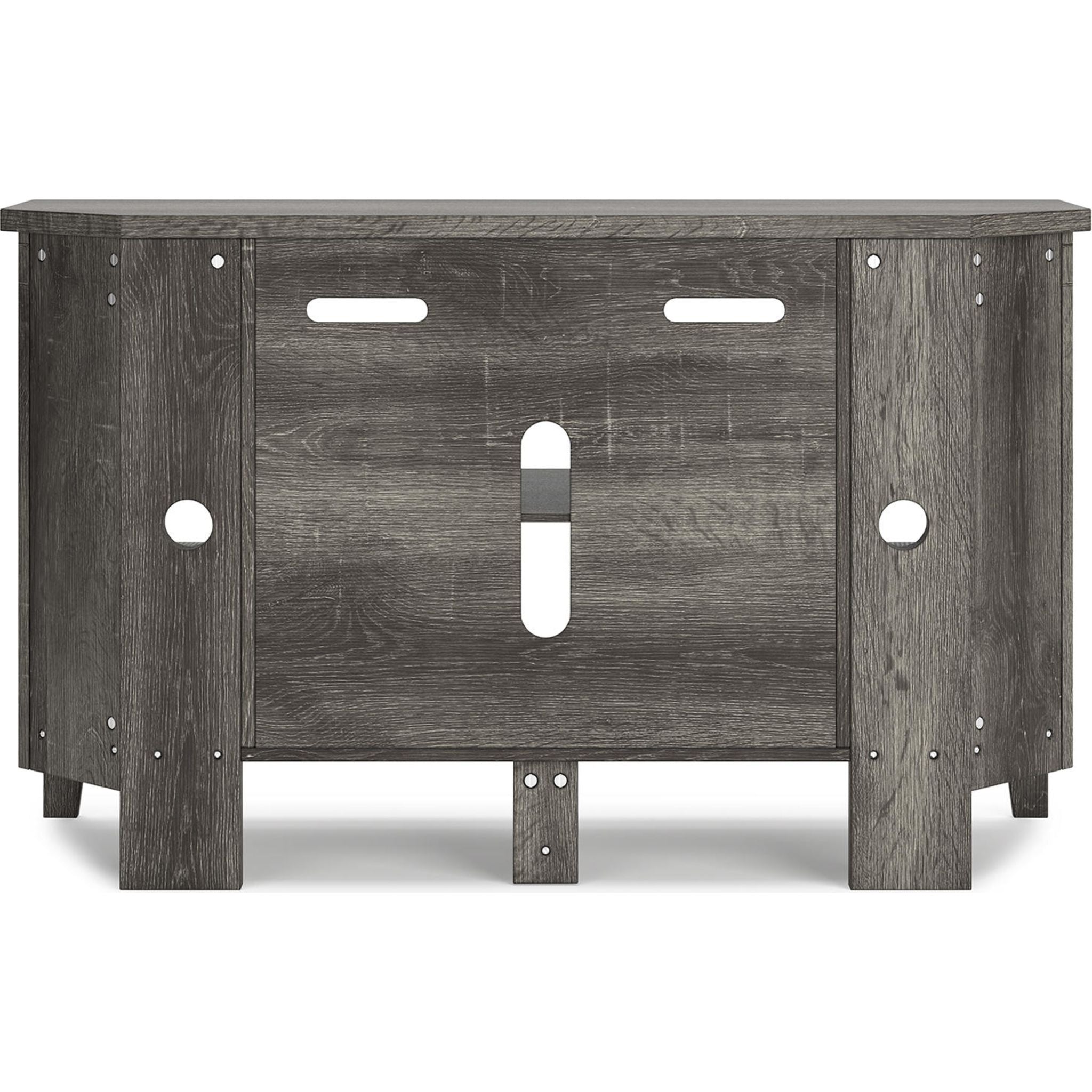Arlenbry Corner TV Stand in Gray - Modern Space-Saving Entertainment Center for Living Room & Bedroom