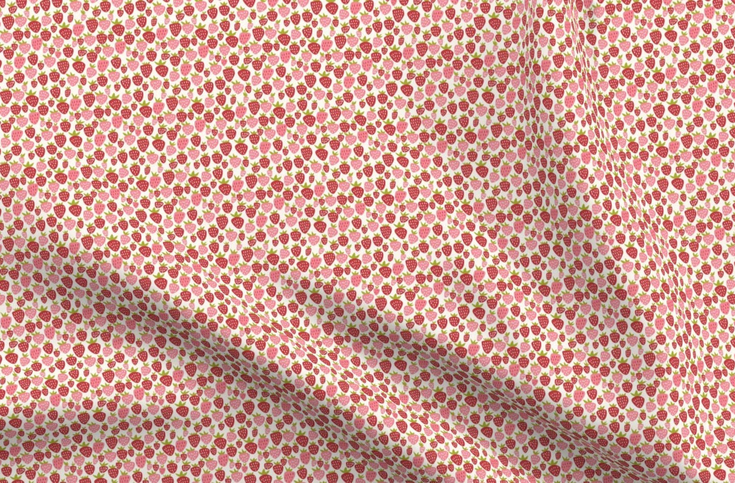 Strawberry Fun Garden Printed Fleece Fabric Fat Quarter by Spoonflower - Soft & Cozy for DIY Sewing Projects, Blankets, Loungewear, No-Sew Crafts - Perfect for Home Decor, Baby Items & Seasonal DIYs