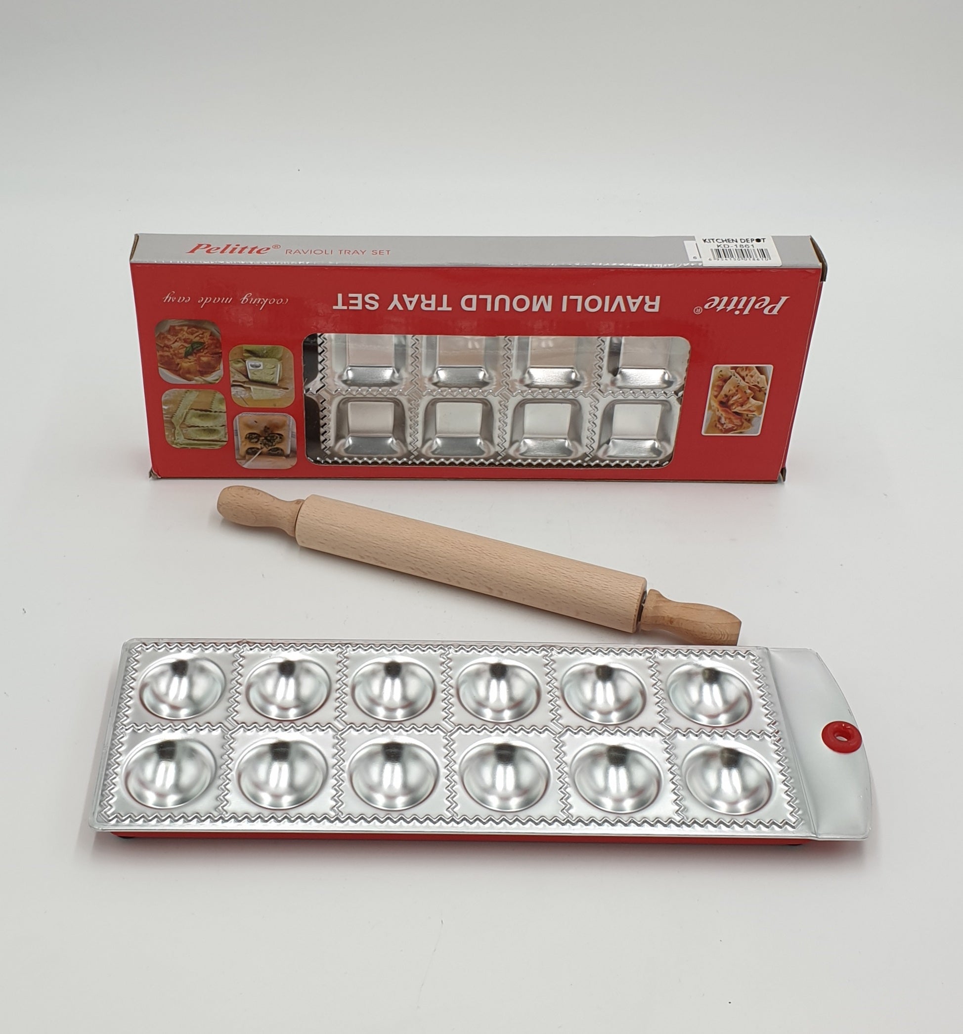 13.5x4.5 Inch Round Ravioli Mold - Stainless Steel Pasta Maker for Homemade Italian Dumplings - Perfect for Kitchen, Cooking Class & Gift Giving