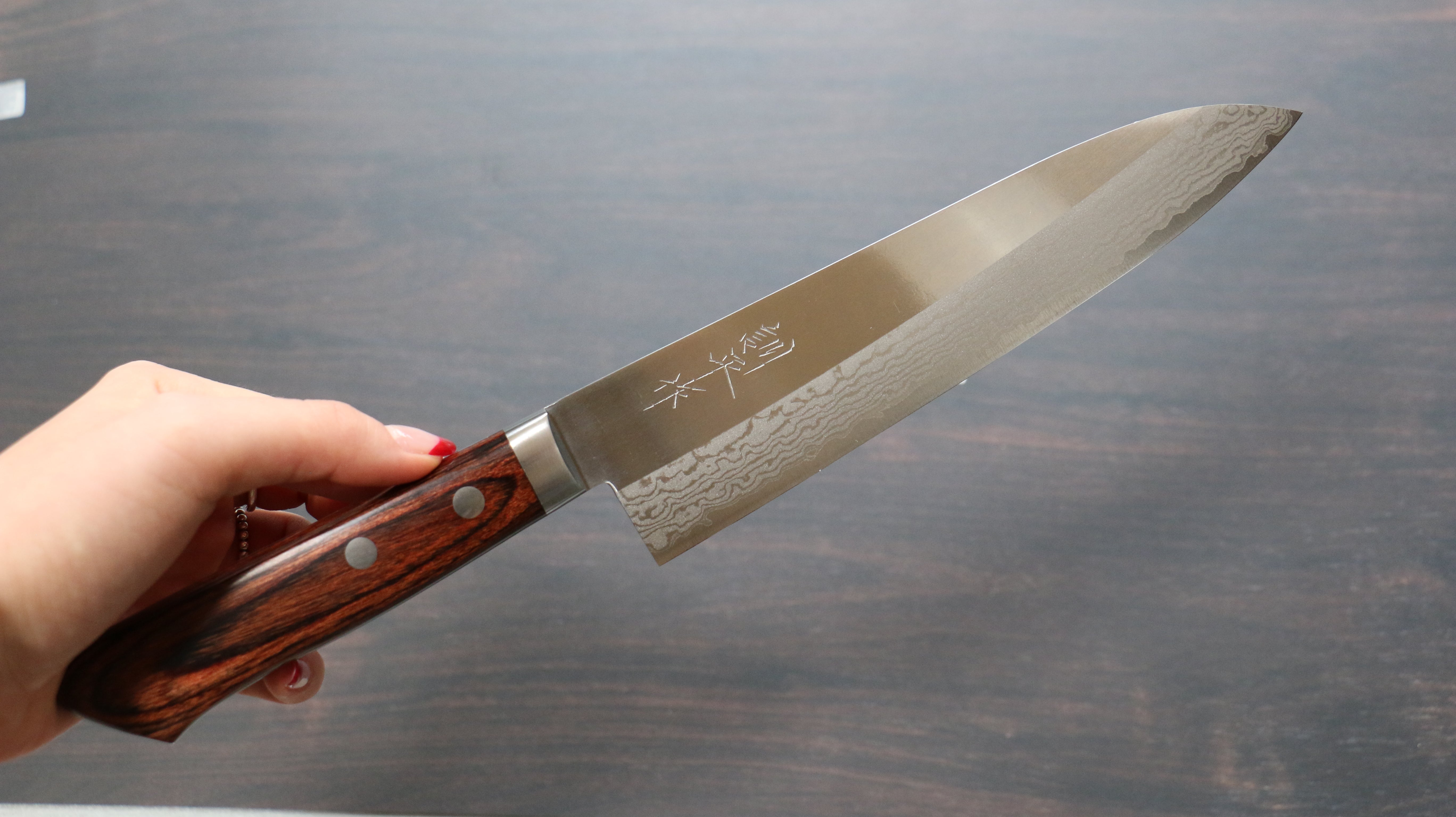 Premium Kunihira Sairyu VG10 Damascus Gyuto Chef Knife 180mm - Japanese High Carbon Stainless Steel Blade with Mahogany Handle - Perfect for Sushi, Meat Slicing & Professional Kitchen Use