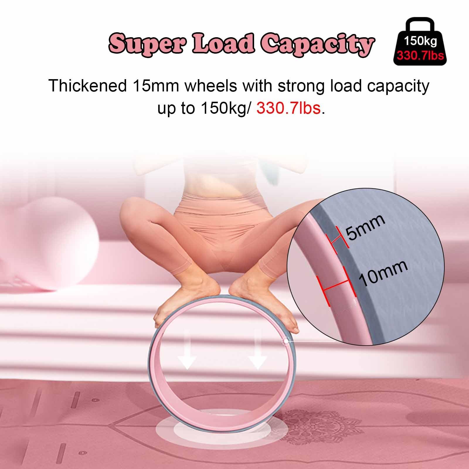 Chirp Wheel Yoga Back Roller for Back Pain Relief - Pink & Purple Massage Wheel for Fitness, Stretching, Gym, Yoga & Dance - Home & Studio Use for Spinal Alignment & Muscle Relaxation