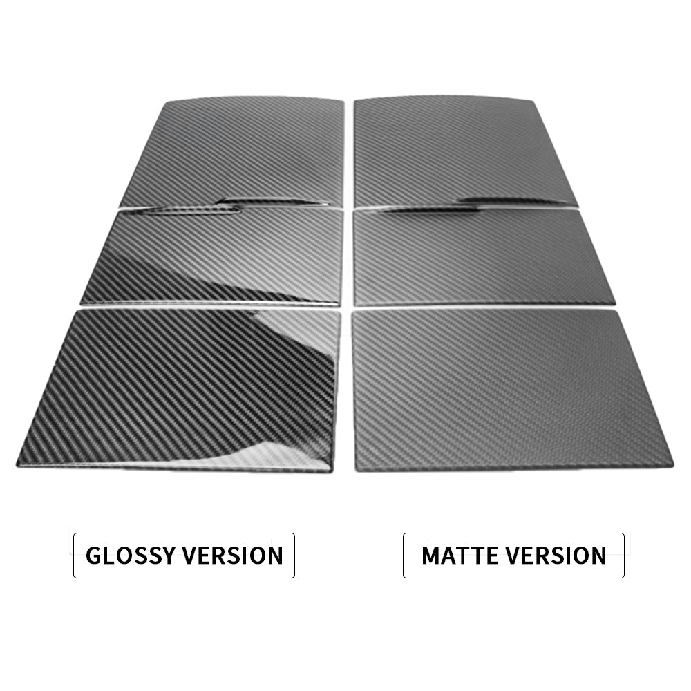 Premium Carbon Fiber Center Console Overlays for 2024 Tesla Model 3 & 2025 Model Y Juniper - Full Coverage 2x2 Twill Weave in Glossy or Matte Finish | Interior Upgrade & Scratch Protection for Enhanced Luxury Driving Experience