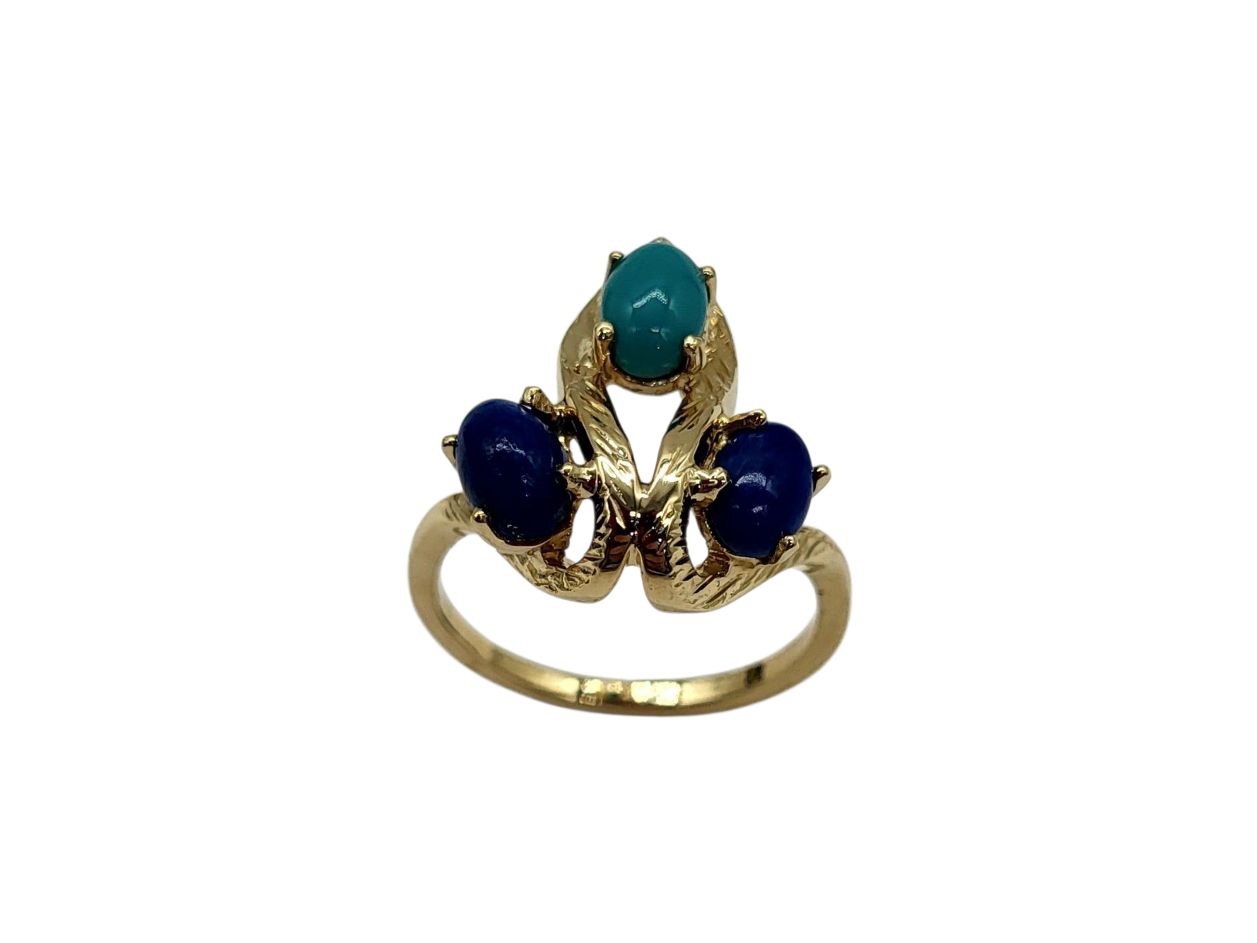 Exquisite Turquoise and Lapis Lazuli Sterling Silver Ring for Women | Handmade Boho Jewelry | Perfect for Weddings, Parties & Everyday Wear