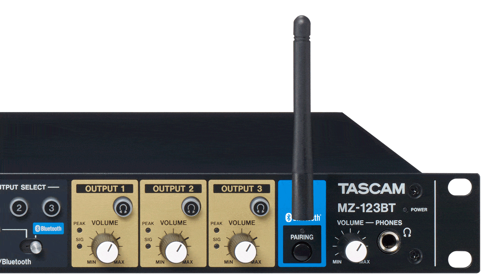 TASCAM MZ 123BT 1U Professional Multi-Channel Zone Mixer with Bluetooth - Perfect for Live Sound, Studio Recording & Conference Room Audio Systems